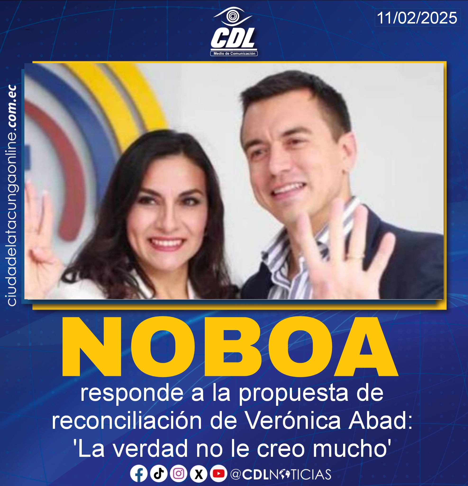 Daniel Noboa responde a la propuesta de reconciliación de Verónica Abad: ‘La verdad no le creo mucho’