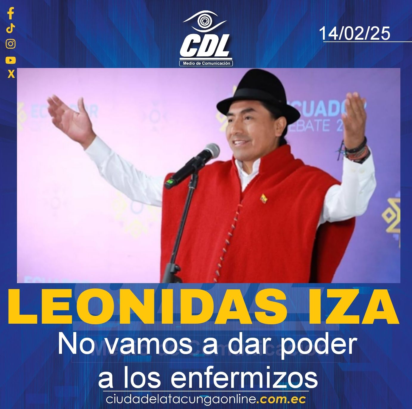 Leonidas Iza: No vamos a dar poder a los enfermizos