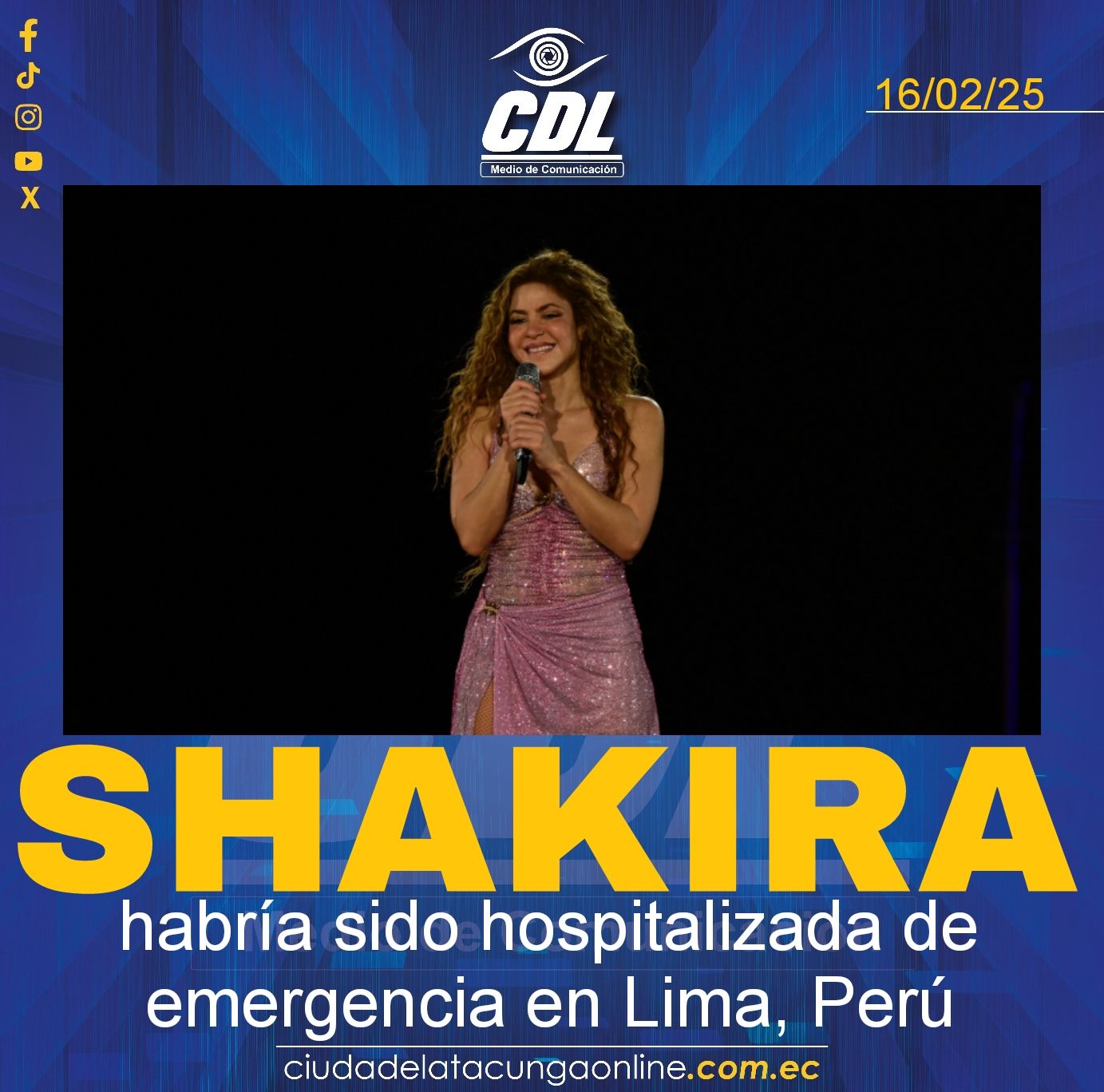 Shakira habría sido hospitalizada de emergencia en Lima, Perú