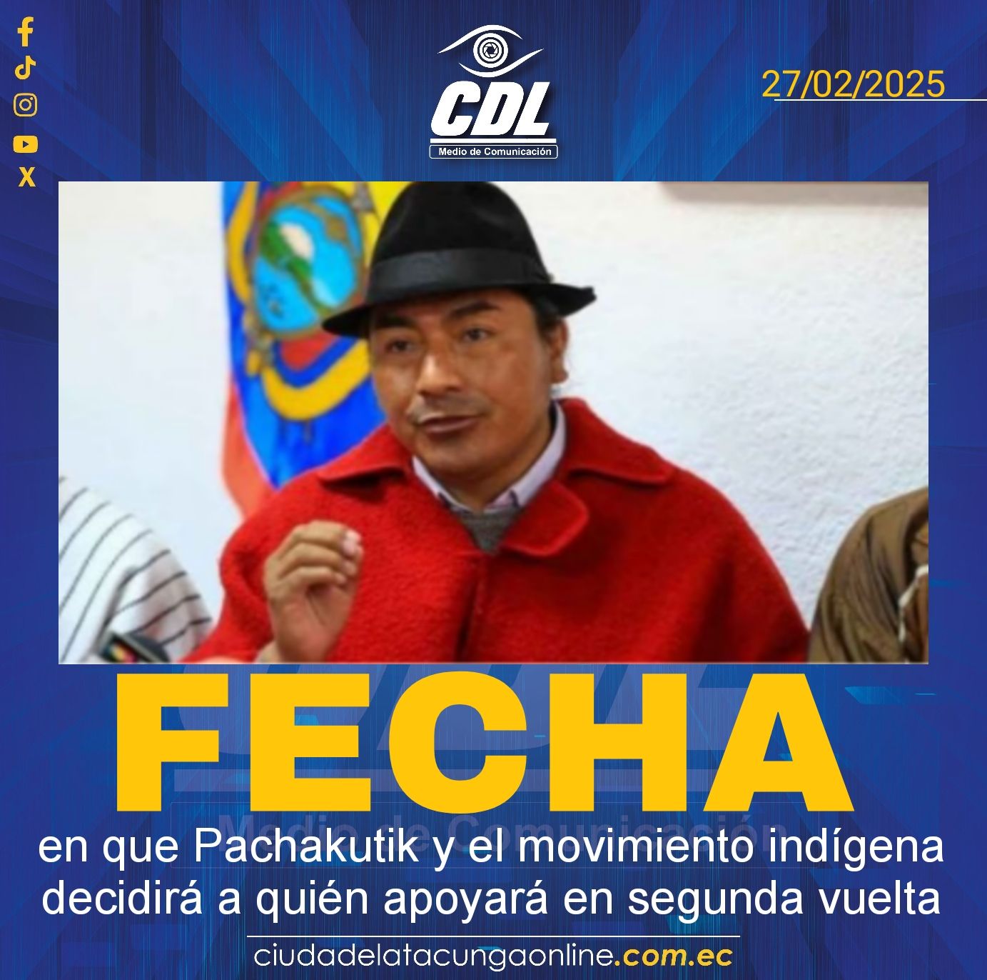 La fecha en que Pachakutik y el movimiento indígena decidirá a quién apoyará en segunda vuelta