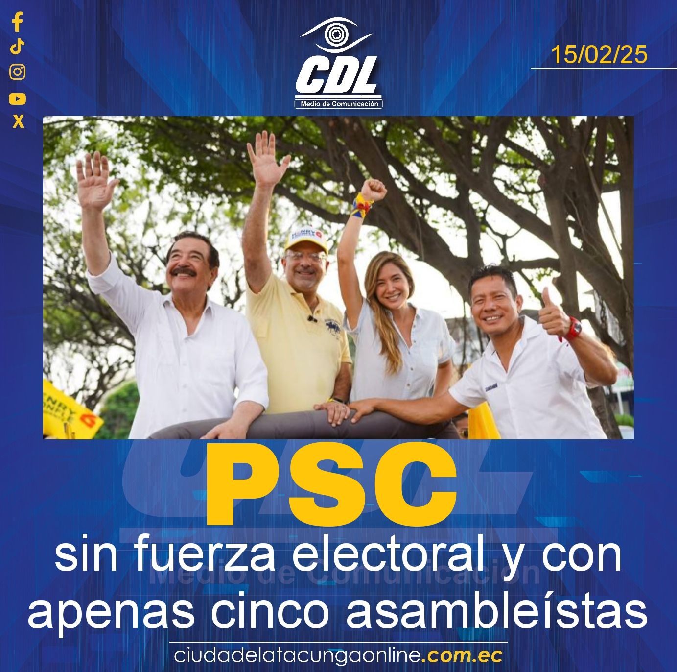 PSC sin fuerza electoral y con apenas cinco asambleístas