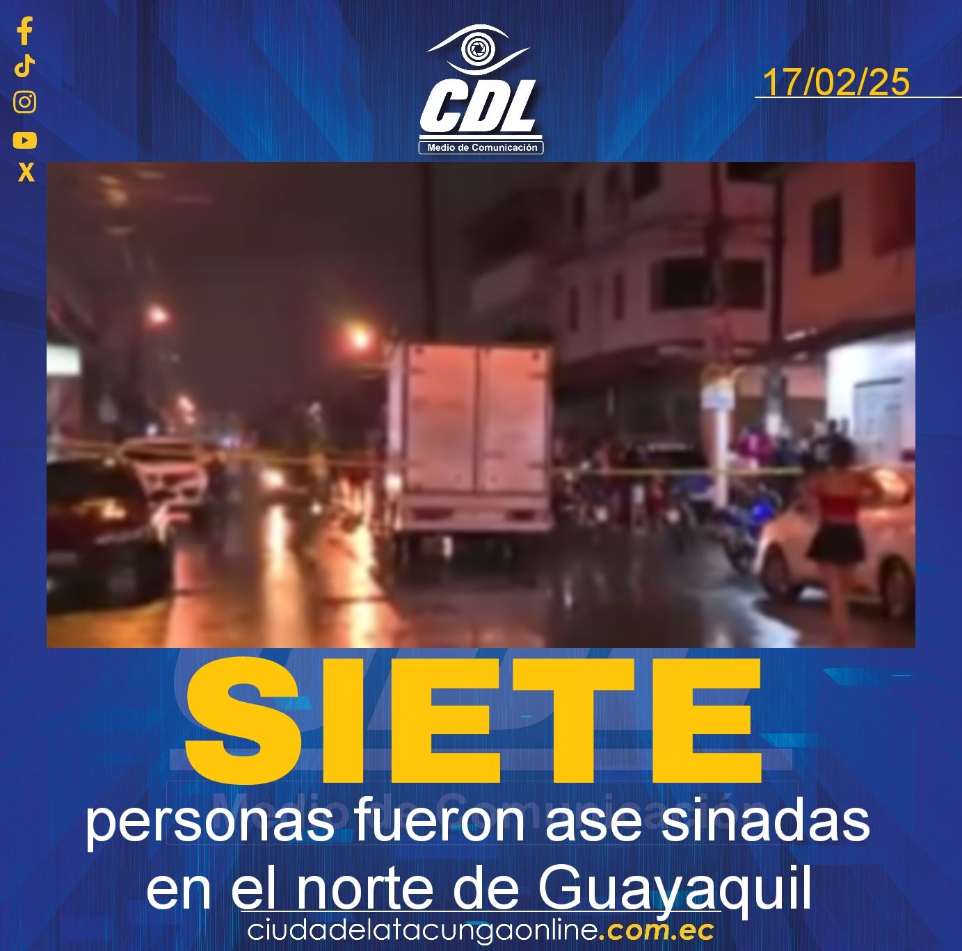 Siete personas fueron ase sinadas en el norte de Guayaquil