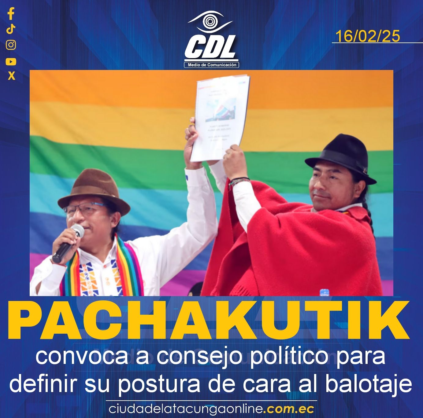 Pachakutik convoca a consejo político para definir su postura de cara al balotaje