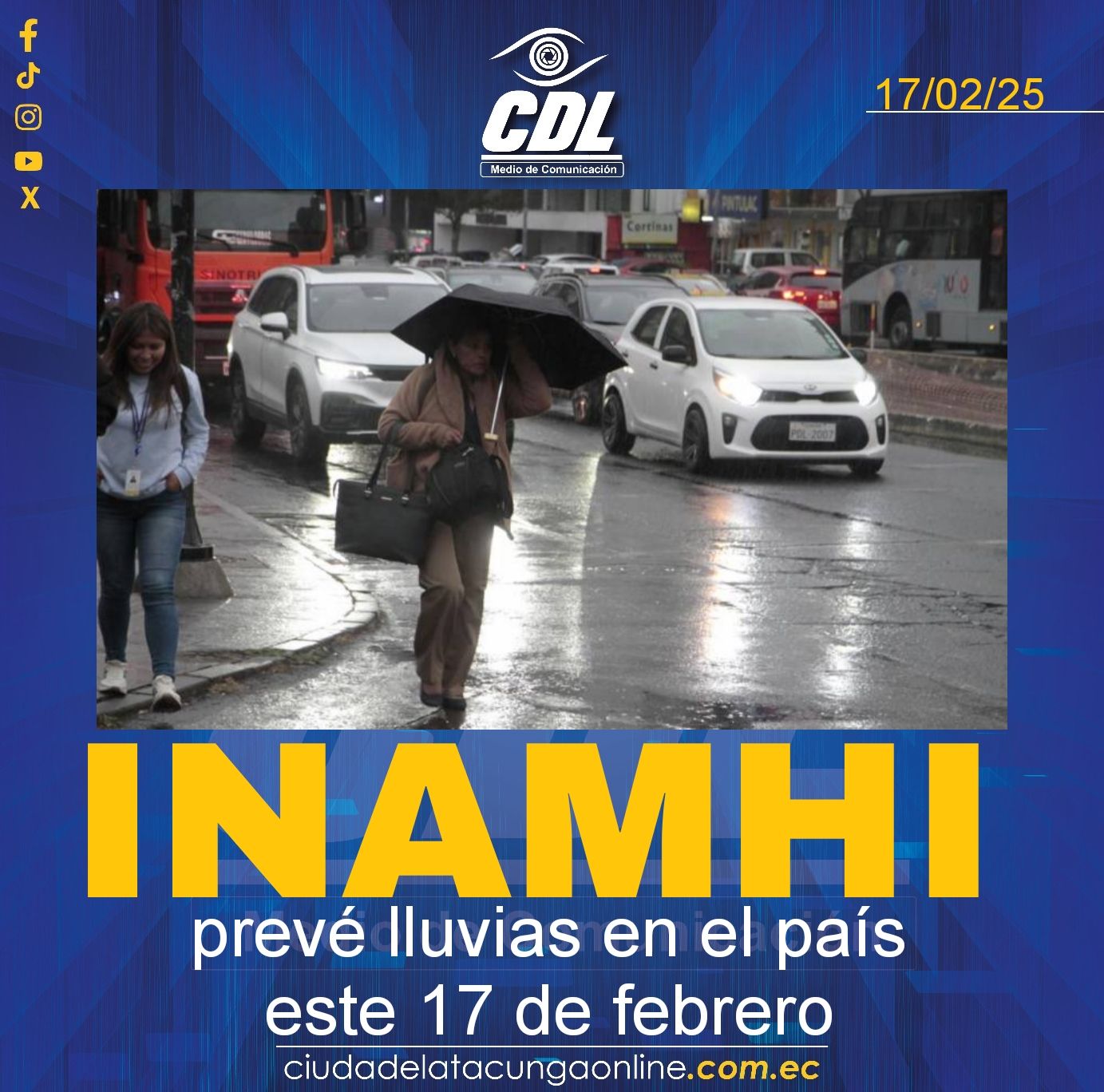 Clima Ecuador: El Inamhi prevé lluvias en el país este 17 de febrero