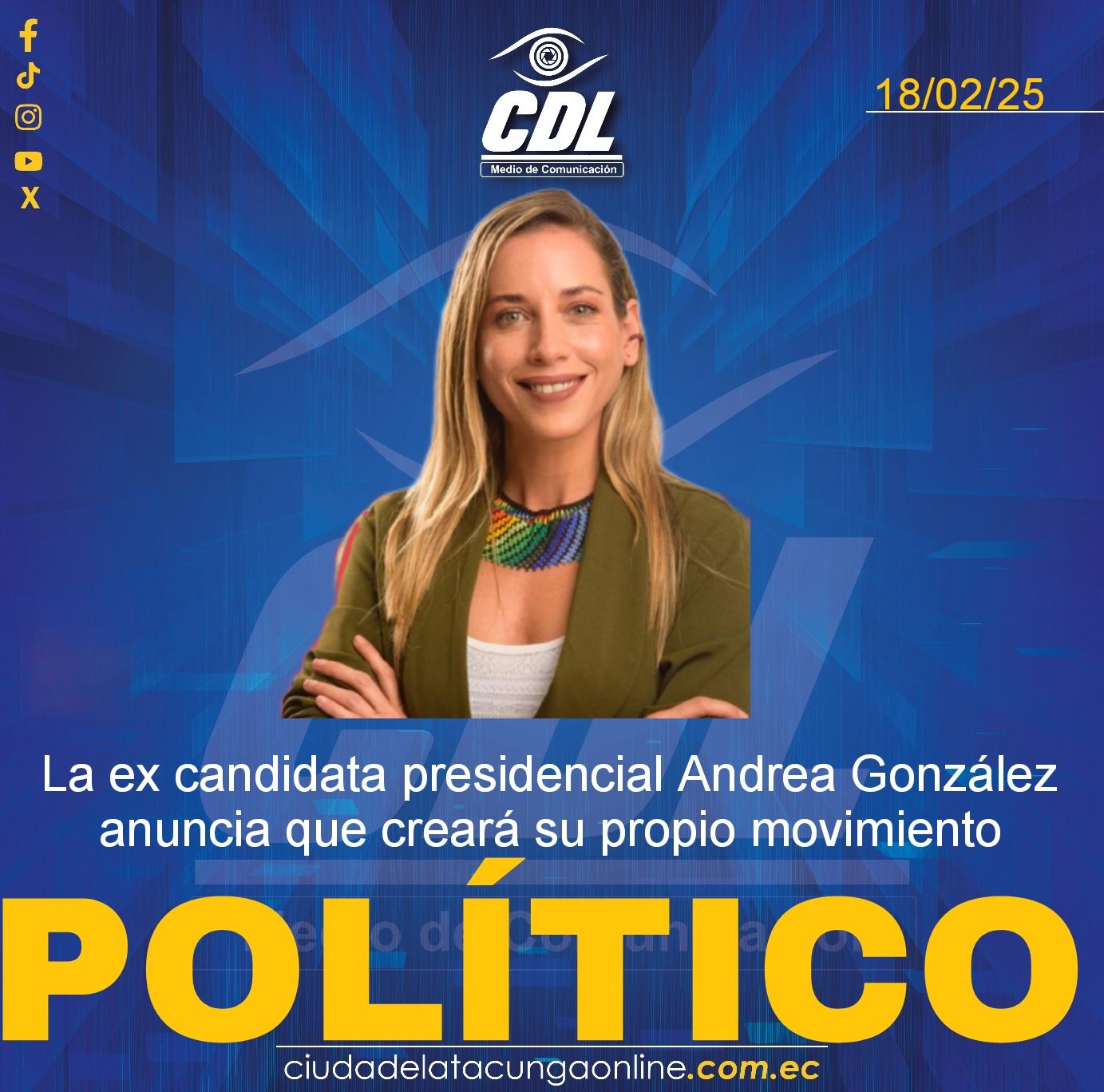La ex candidata presidencial Andrea González anuncia que creará su propio movimiento político