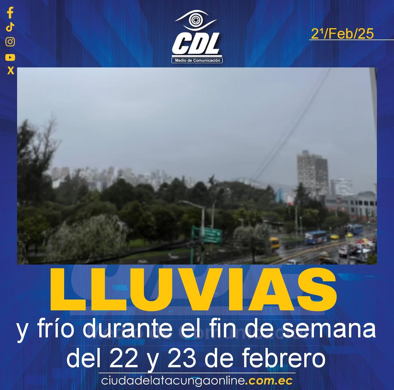 Lluvias y frío durante el fin de semana del 22 y 23 de febrero