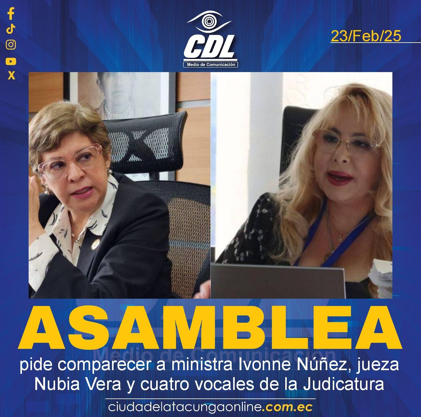 La Asamblea pide comparecer a ministra Ivonne Núñez, jueza Nubia Vera y cuatro vocales de la Judicatura