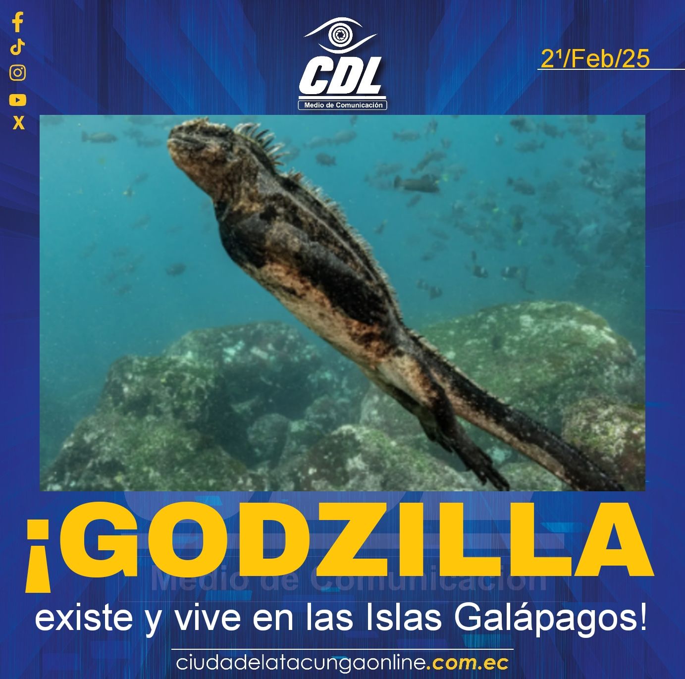 ¡Godzilla existe y vive en las Islas Galápagos!