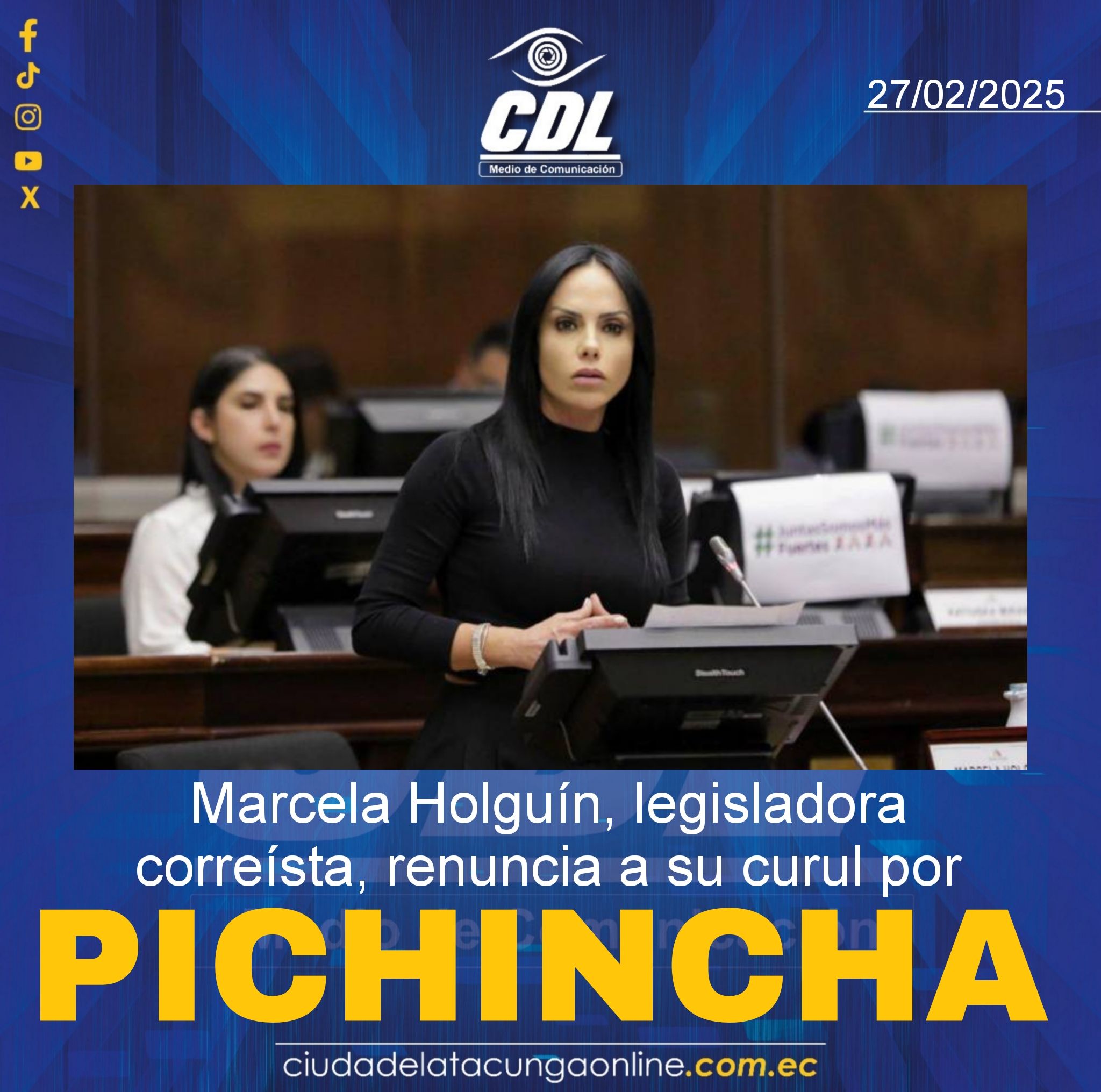 Marcela Holguín, legisladora correísta, renuncia a su curul por Pichincha