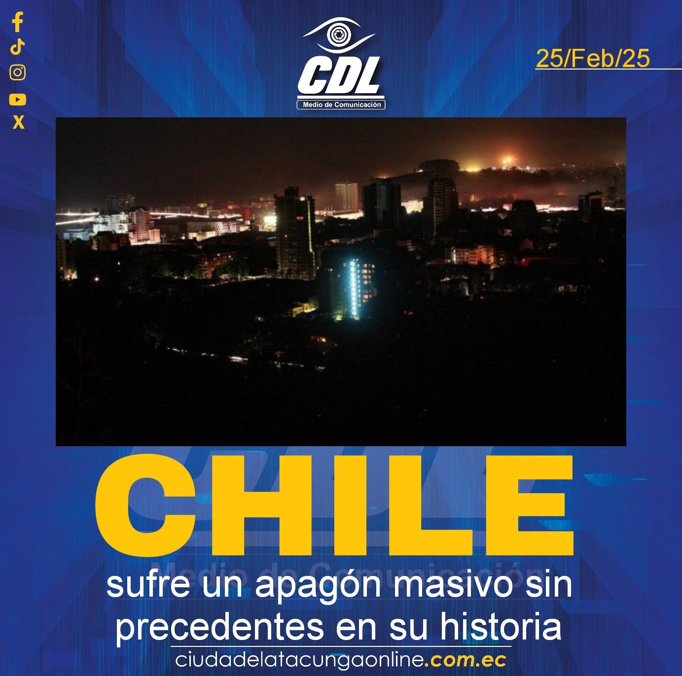 Chile sufre un apagón masivo sin precedentes en su historia