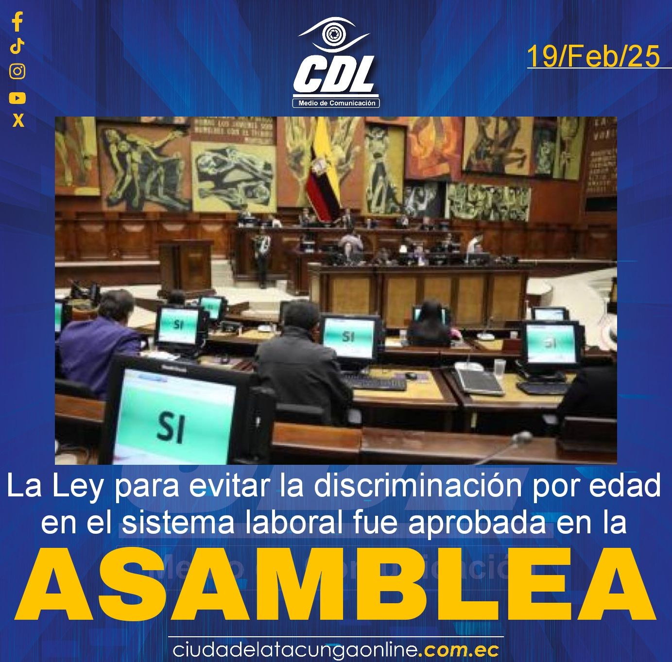 La Ley para evitar la discriminación por edad en el sistema laboral fue aprobada en la Asamblea Nacional