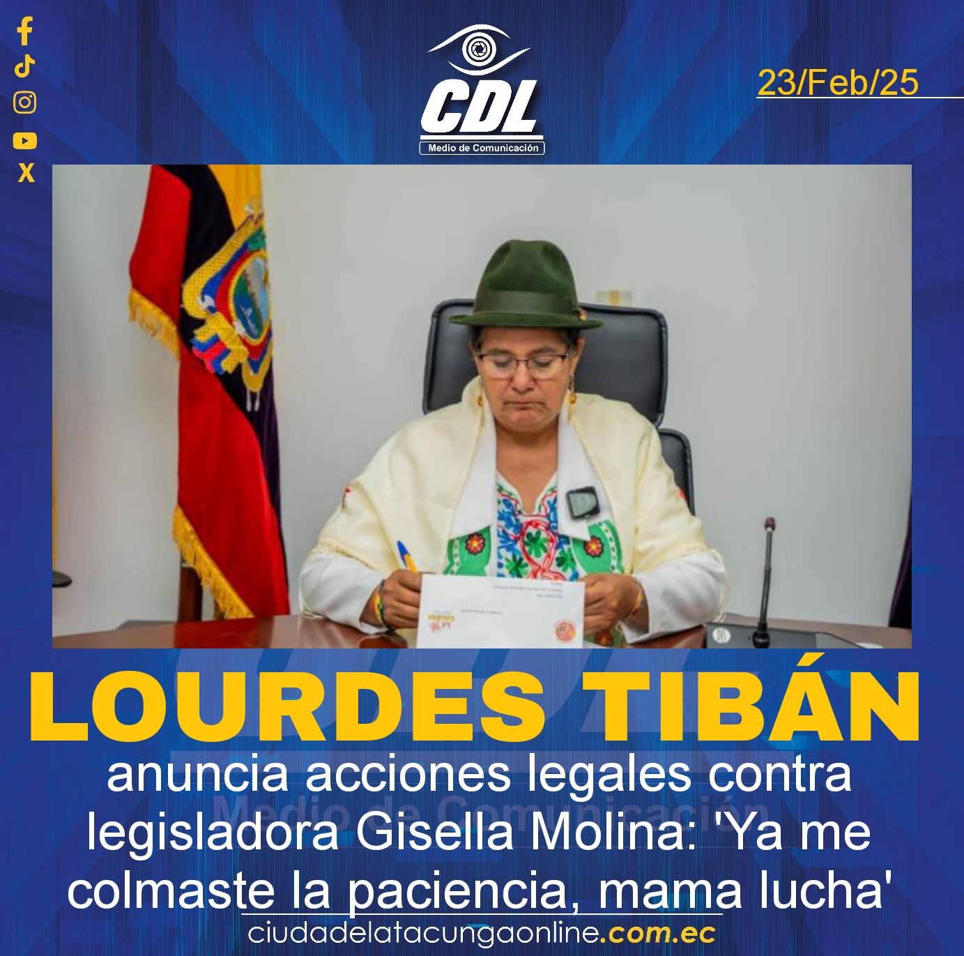 Lourdes Tibán anuncia acciones legales contra legisladora Gisella Molina: ‘Ya me colmaste la paciencia, mama lucha’