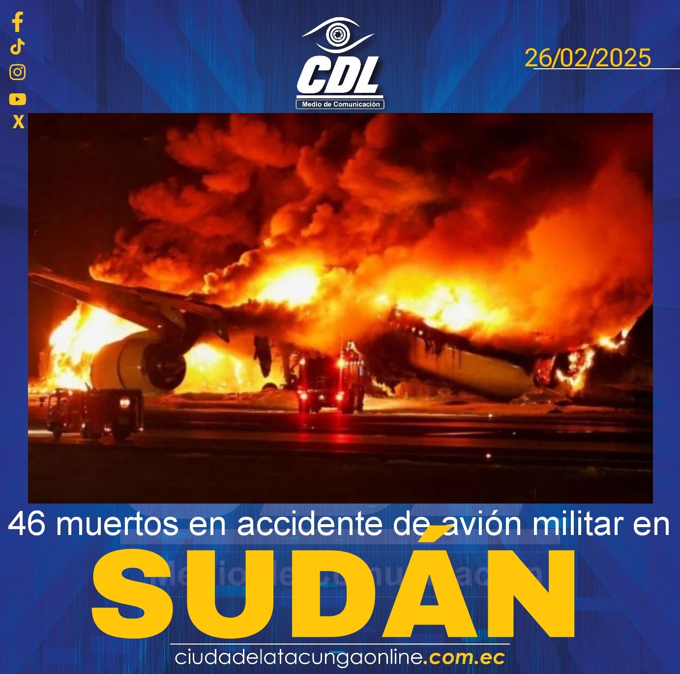 46 muertos en accidente de avión militar en Sudán