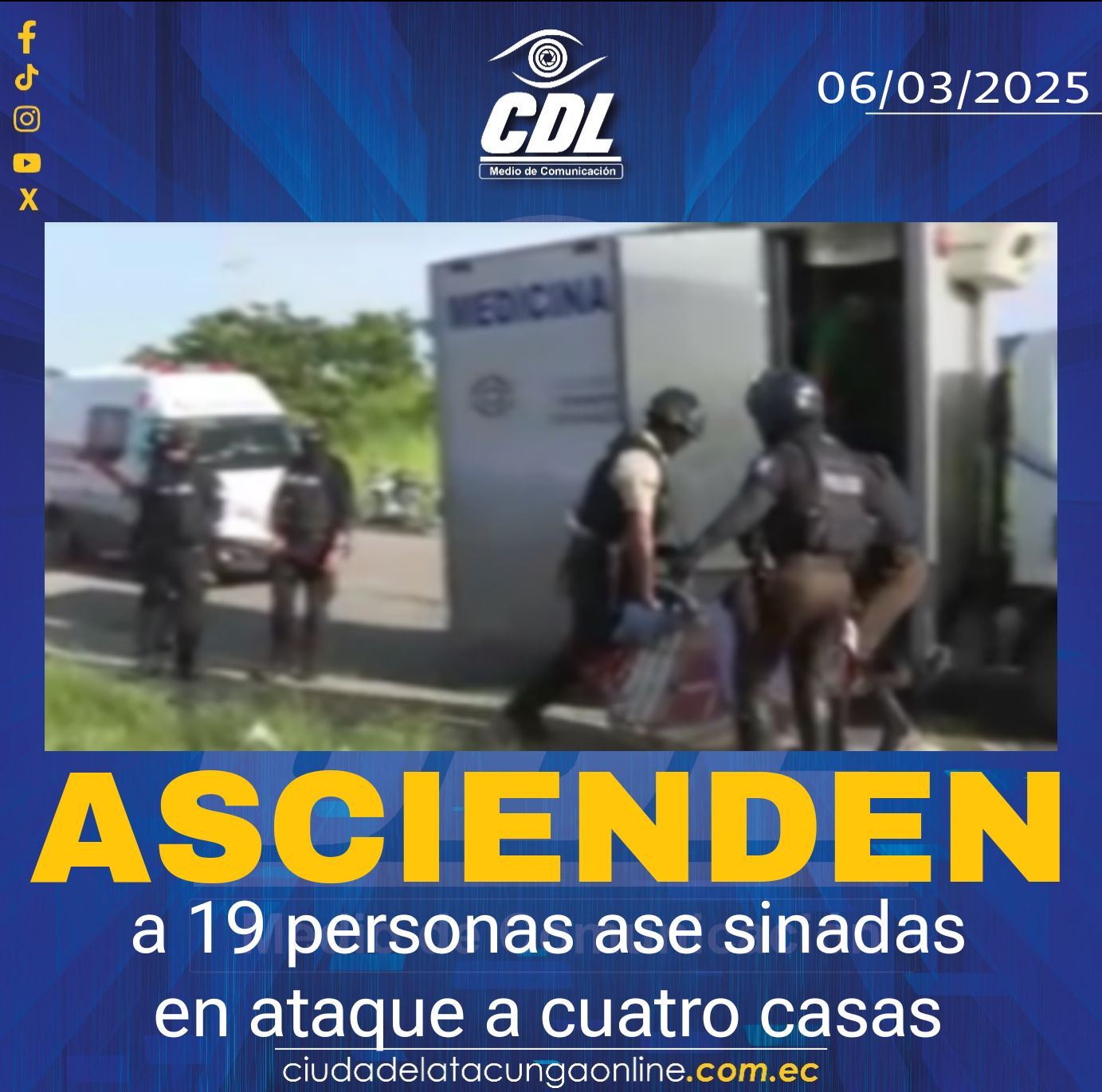 Mas acre en Socio Vivienda: ascienden a 19 personas ases inadas en ata que a cuatro casas