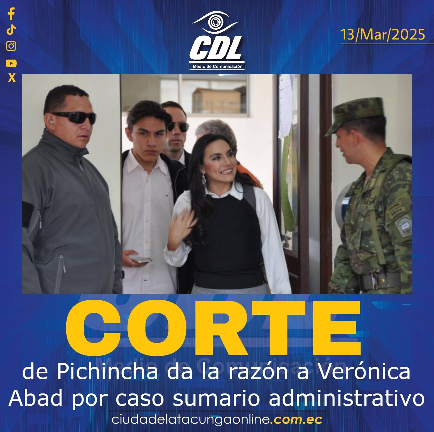 La Corte de Pichincha da la razón a Verónica Abad por caso sumario administrativo