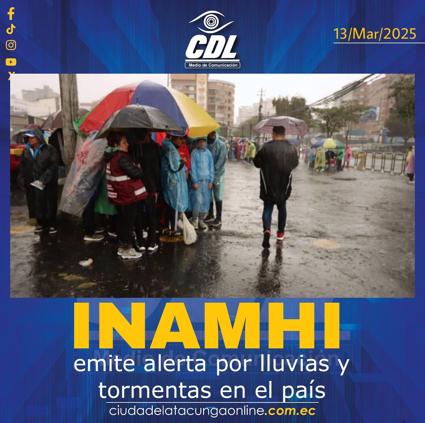 Clima Ecuador: El Inamhi emite alerta por lluvias y tormentas en el país