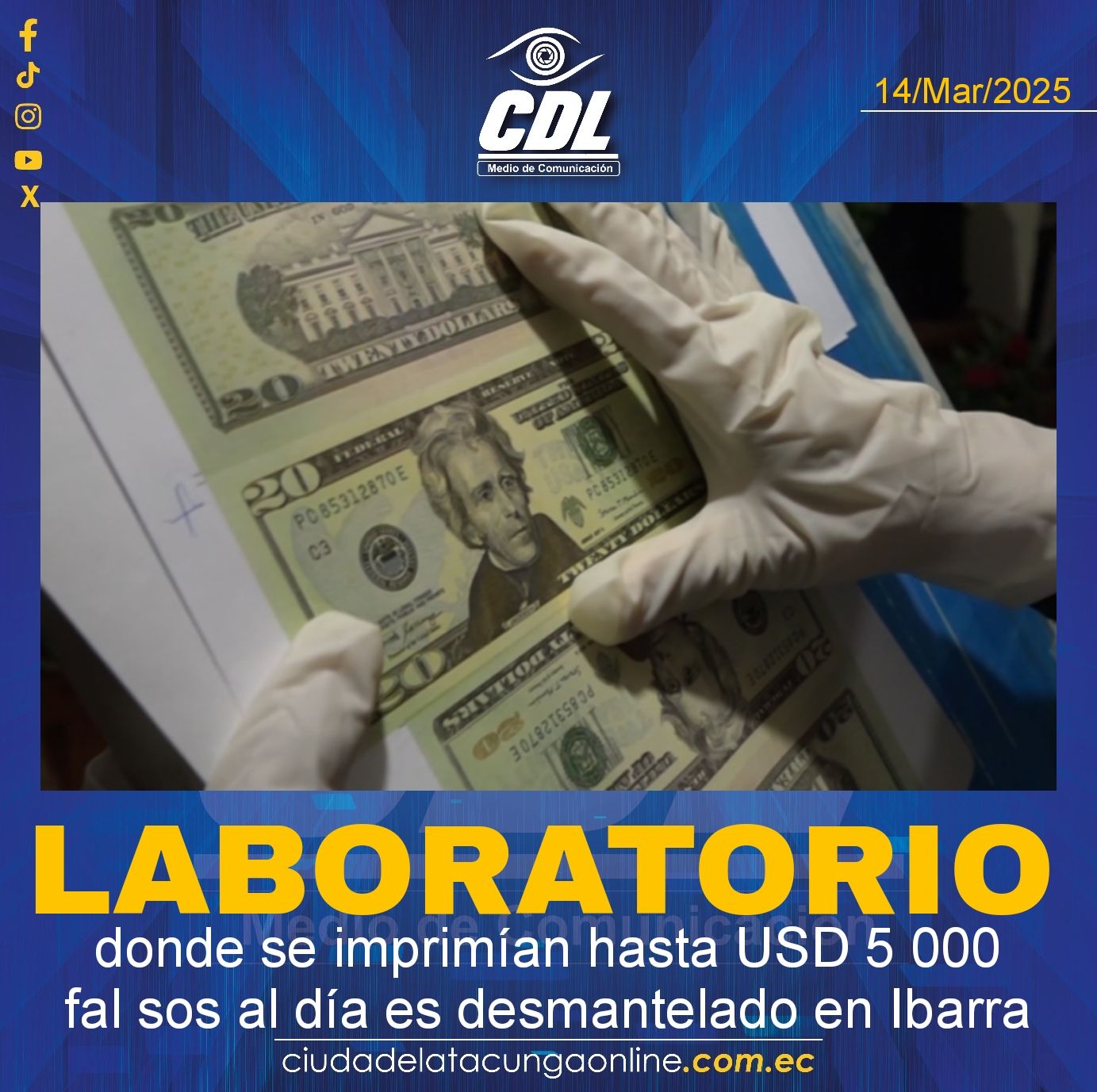 Un laboratorio donde se imprimían hasta USD 5 000 fal sos al día es desmantelado en Ibarra