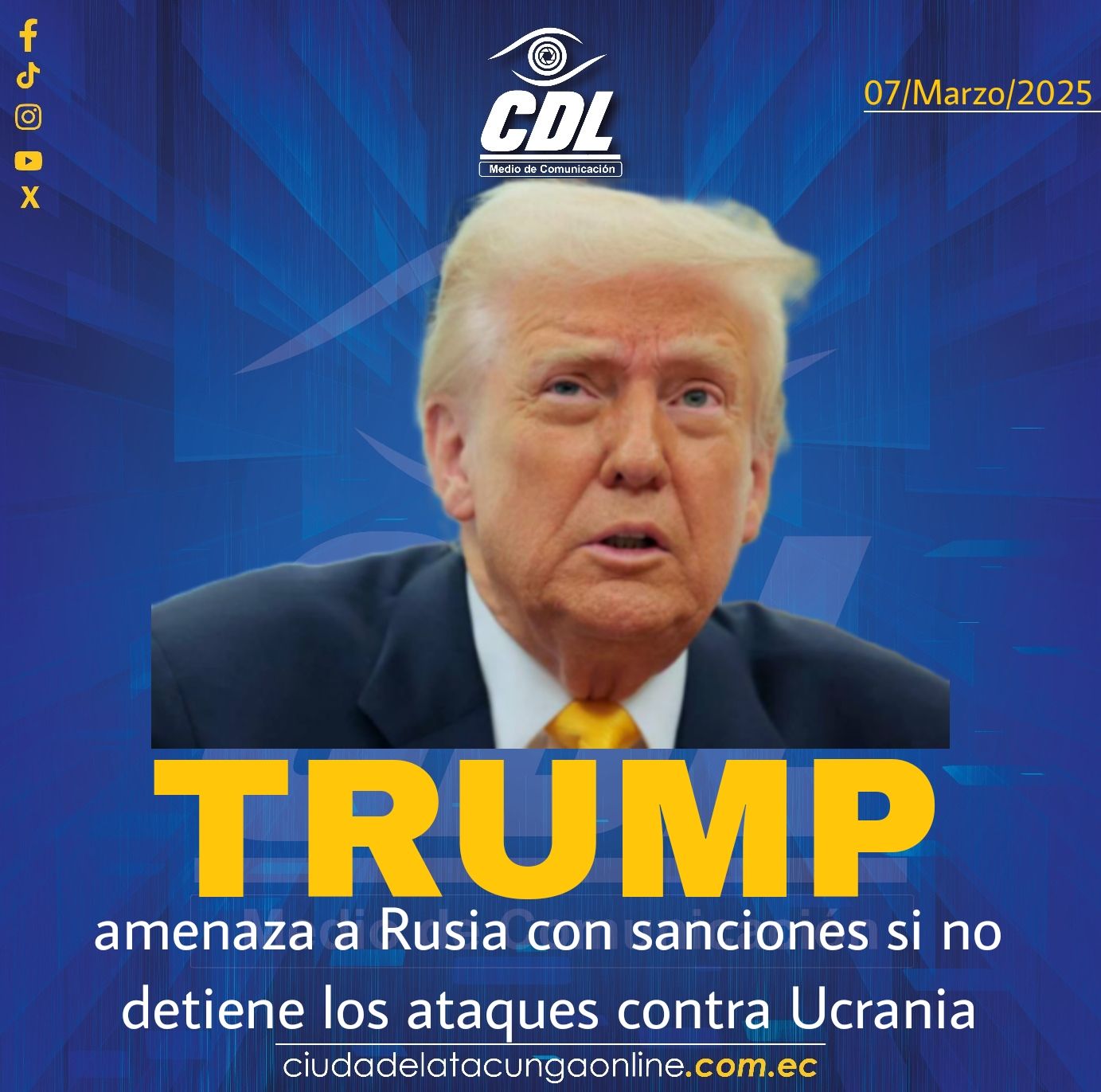 Trump amenaza a Rusia con sanciones si no detiene los ataques contra Ucrania