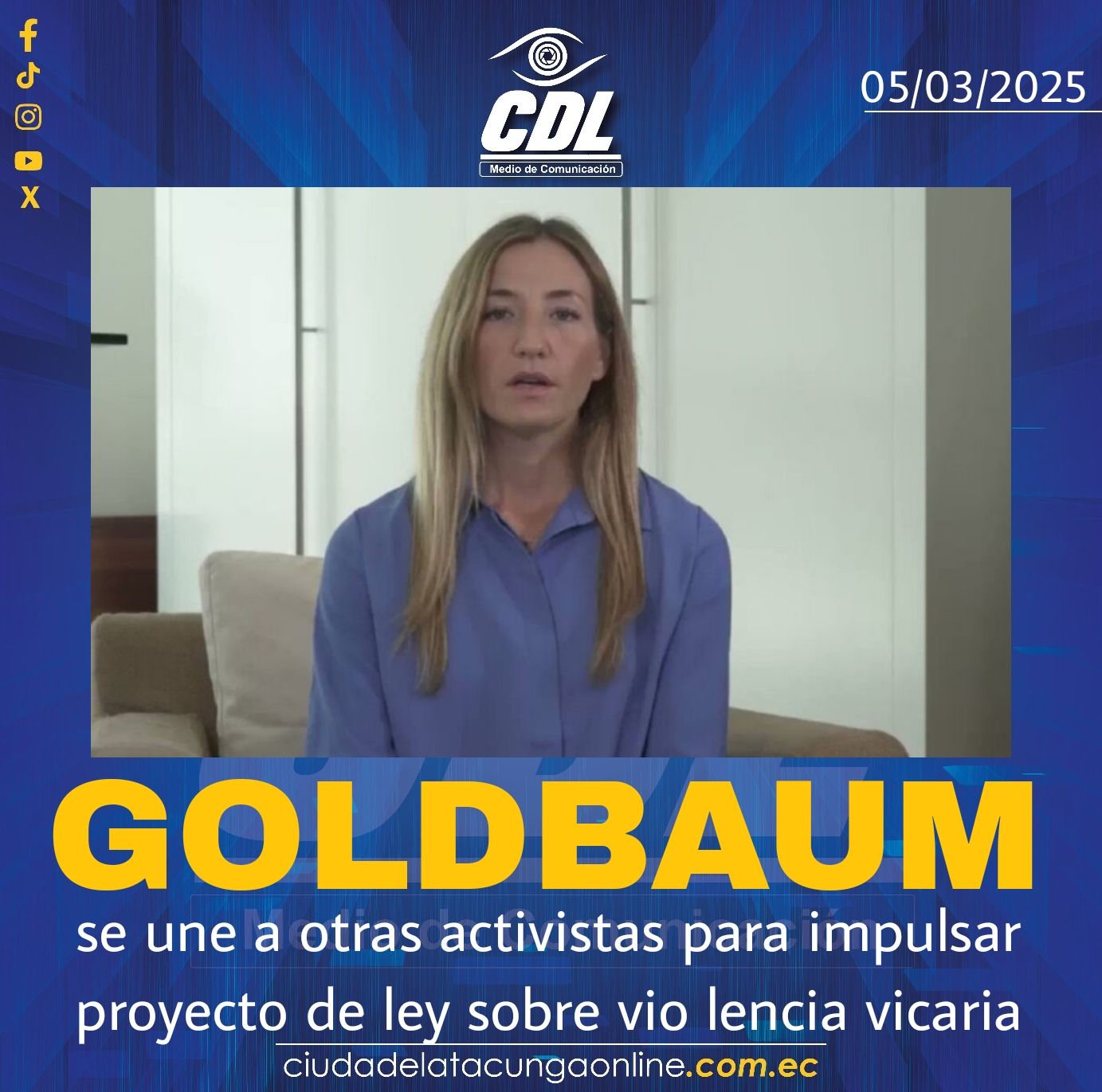 Gabriela Goldbaum se une a otras activistas para impulsar proyecto de ley sobre viol encia vicaria