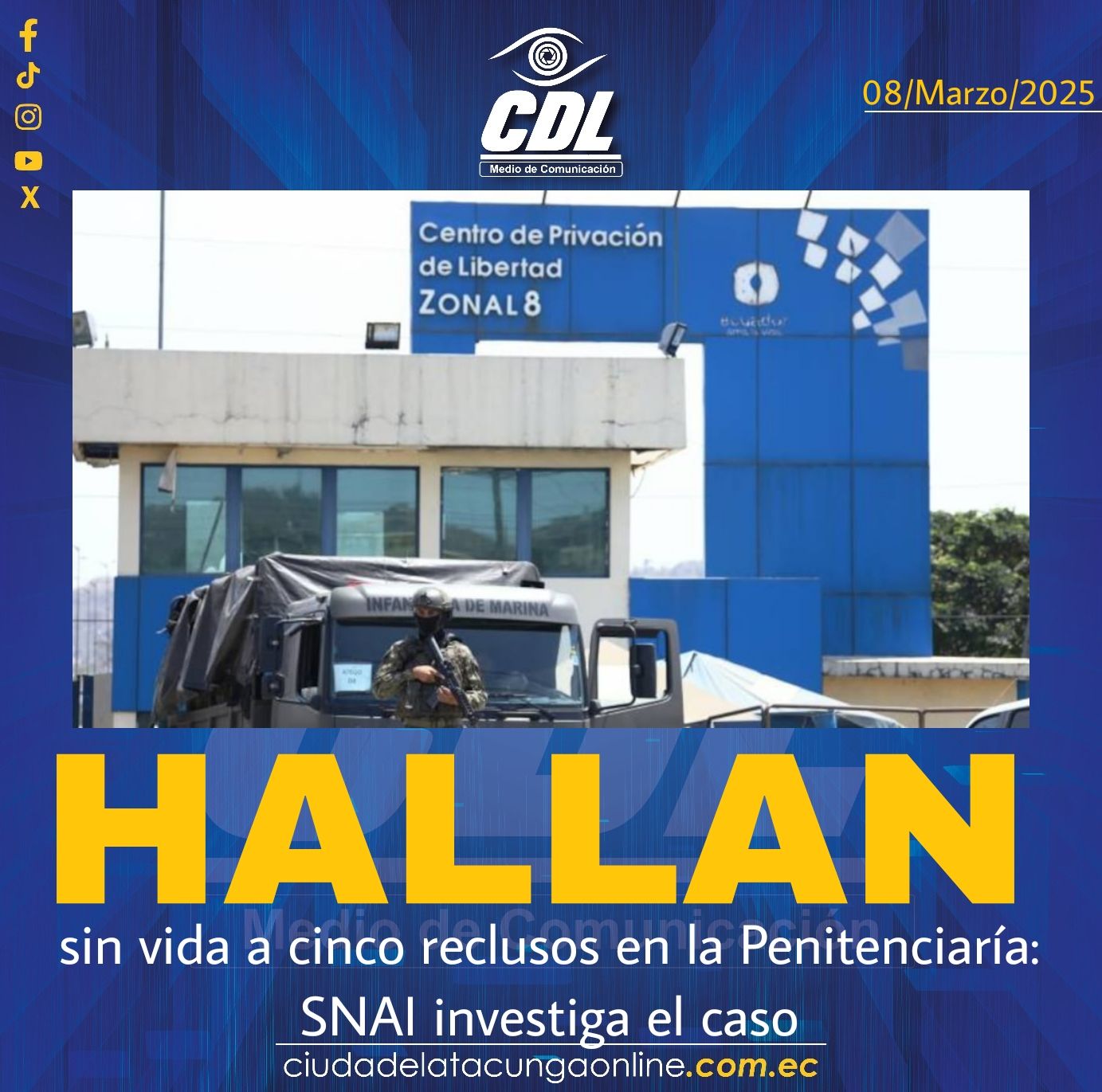 Hallan sin vida a cinco reclusos en la Penitenciaría: SNAI investiga el caso