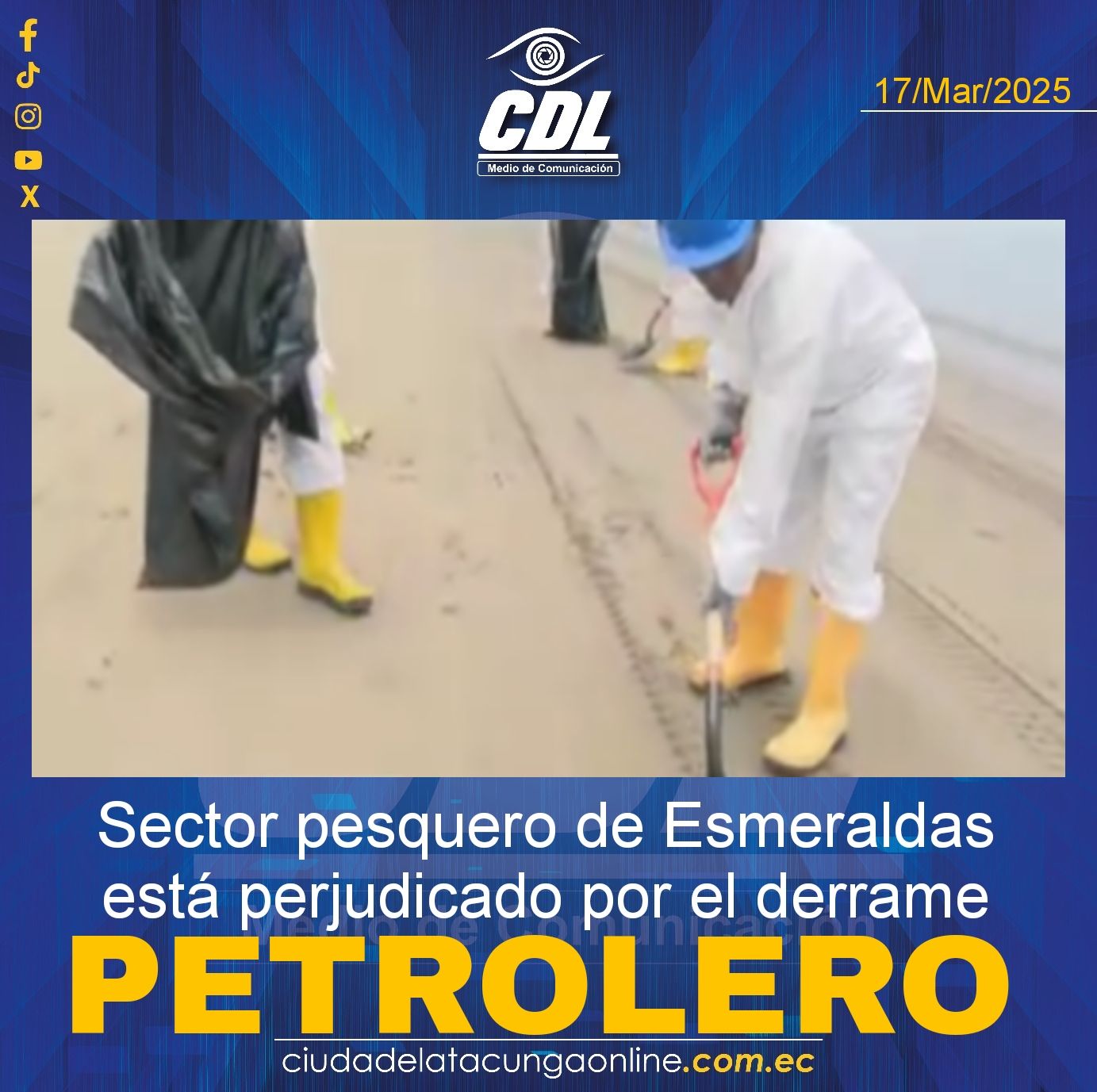 El sector pesquero de Esmeraldas está perjudicado por el derrame petrolero