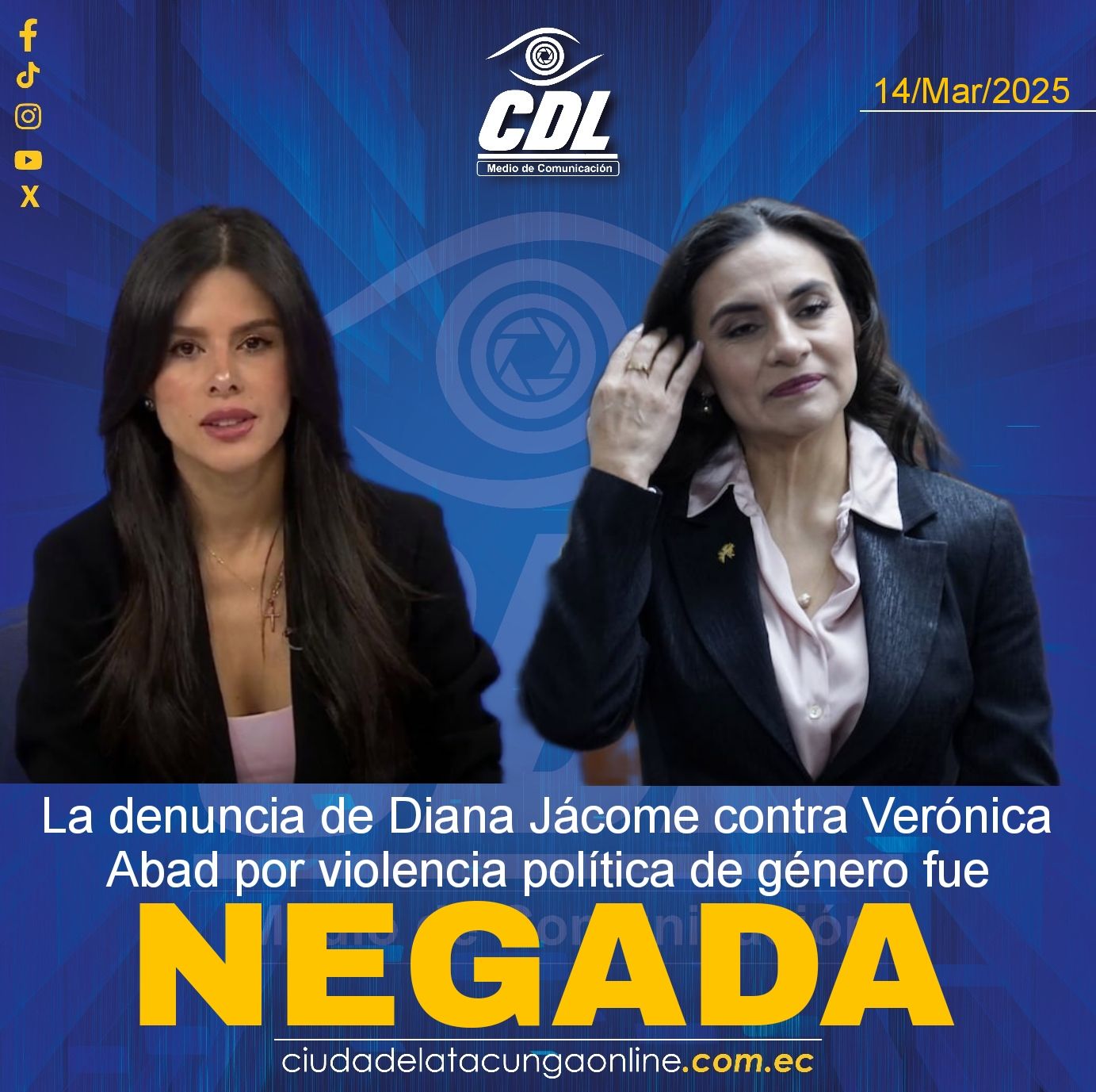 TCE: La denuncia de Diana Jácome contra Verónica Abad por violencia política de género fue negada