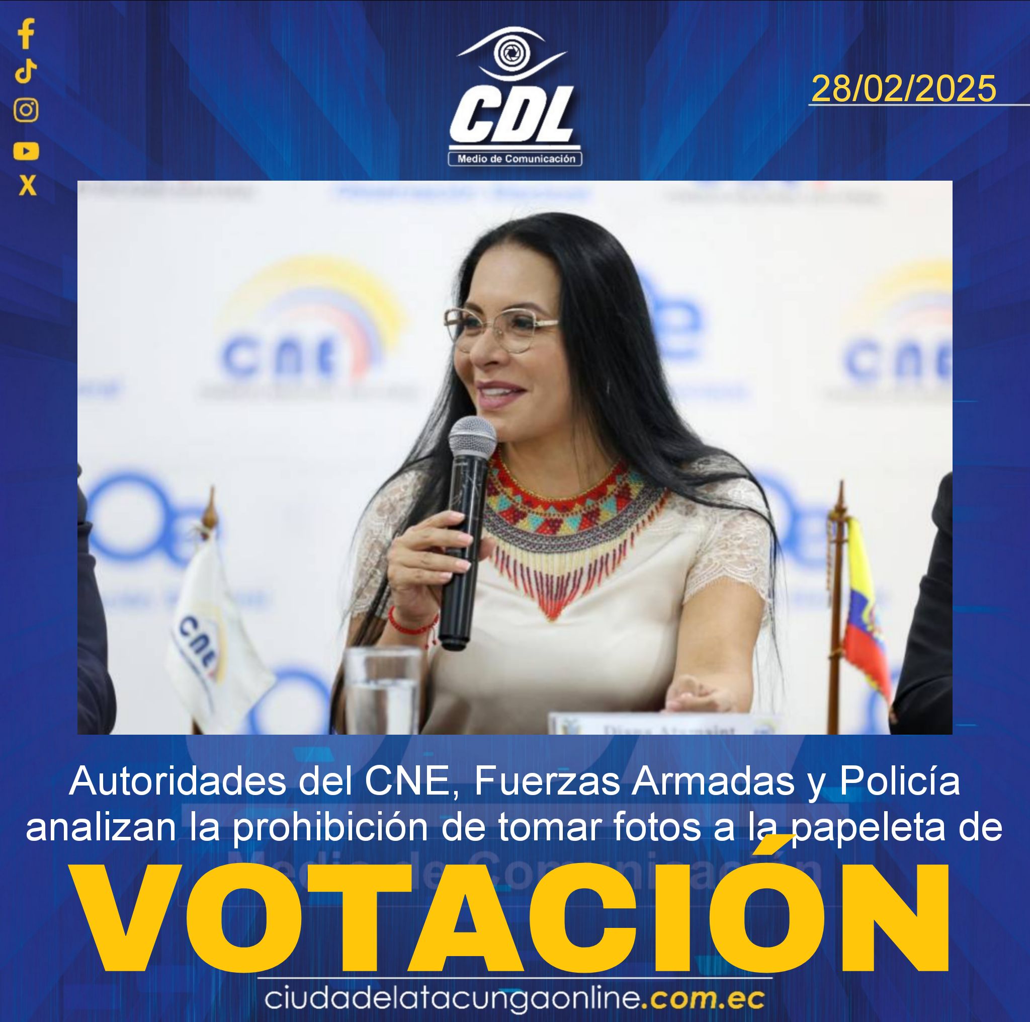 Autoridades del CNE, Fuerzas Armadas y Policía analizan la prohibición de tomar fotos a la papeleta de votación