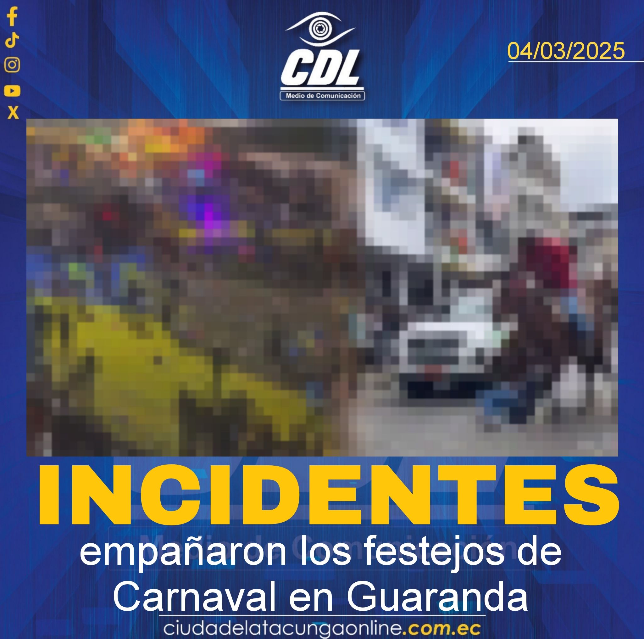Incidentes empañaron los festejos de Carnaval en Guaranda