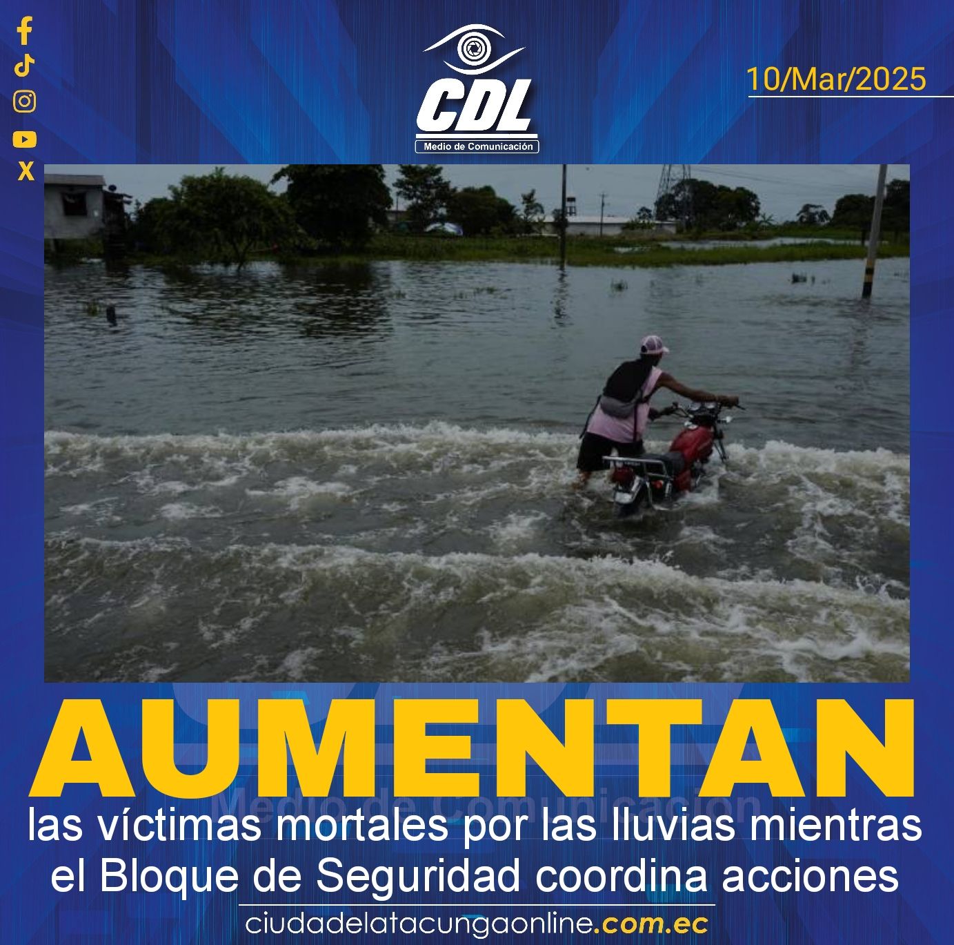 Lluvias en Ecuador: aumentan las víctimas mortales mientras el Bloque de Seguridad coordina acciones