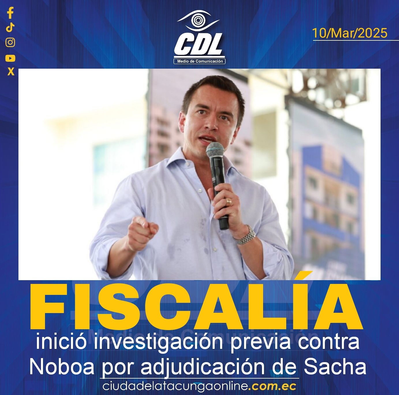 Fiscalía inició investigación previa contra Noboa por adjudicación de Sacha