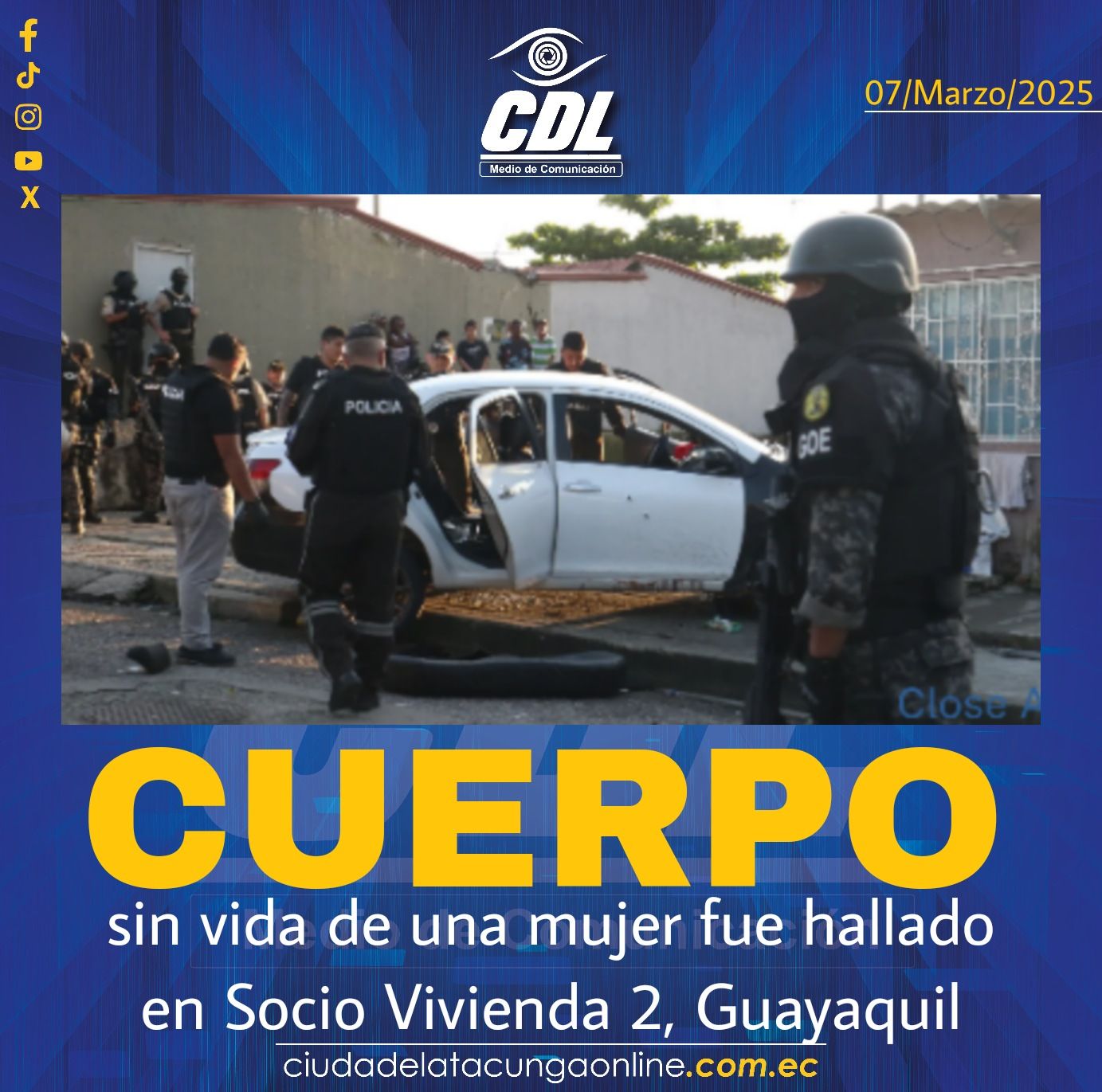 Cuerpo sin vida de una mujer fue hallado en Socio Vivienda 2, Guayaquil