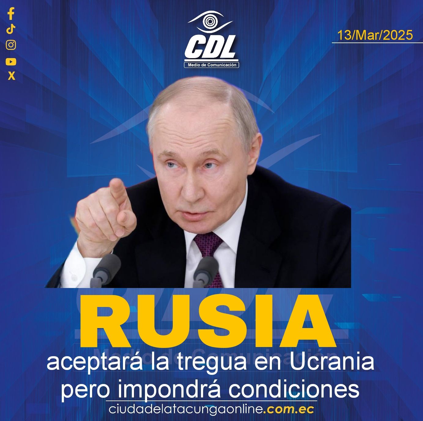 Rusia aceptará la tregua en Ucrania pero impondrá condiciones