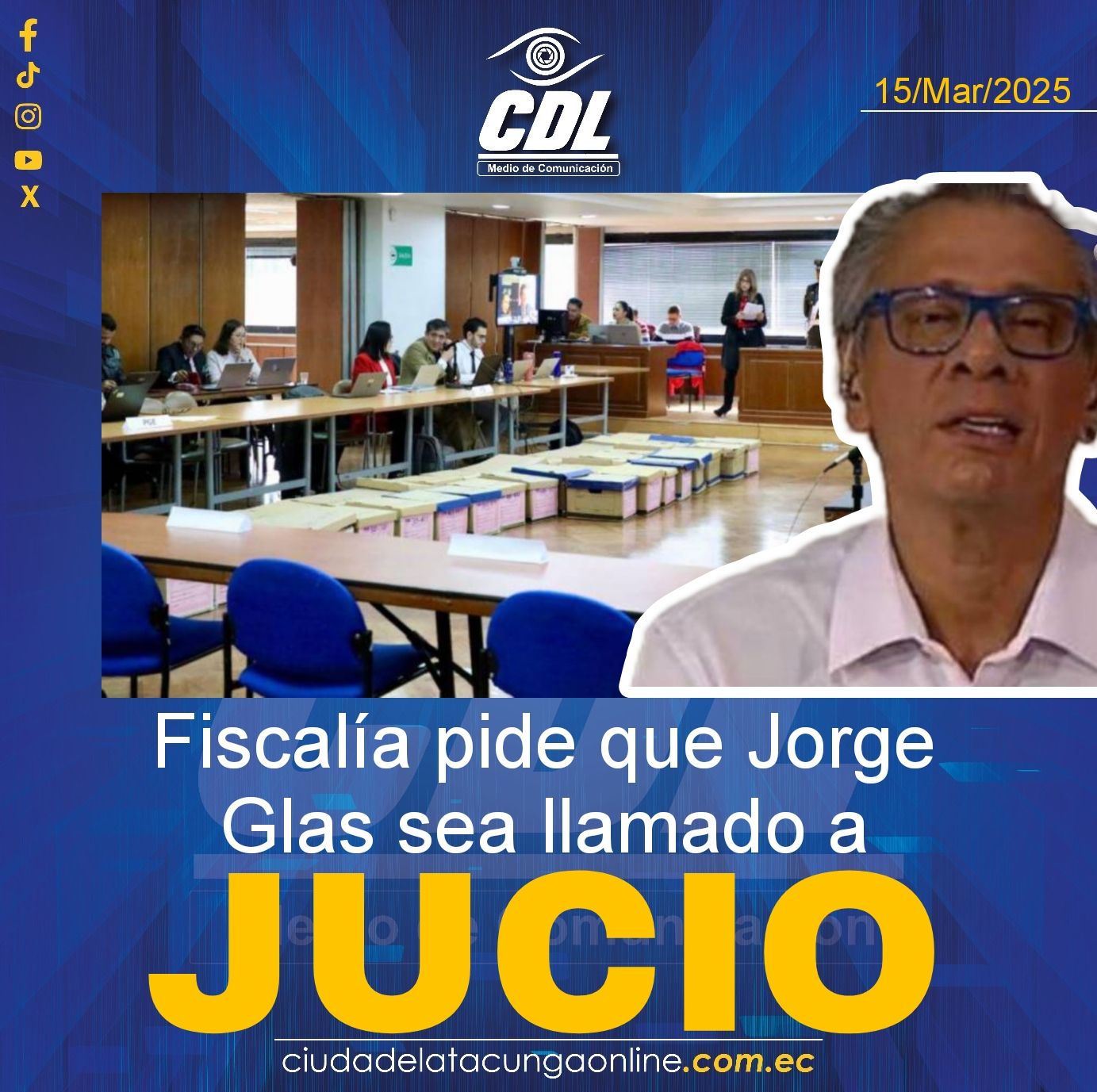 Caso Reconstrucción de Manabí | La Fiscalía pide que Jorge Glas sea llamado a juicio