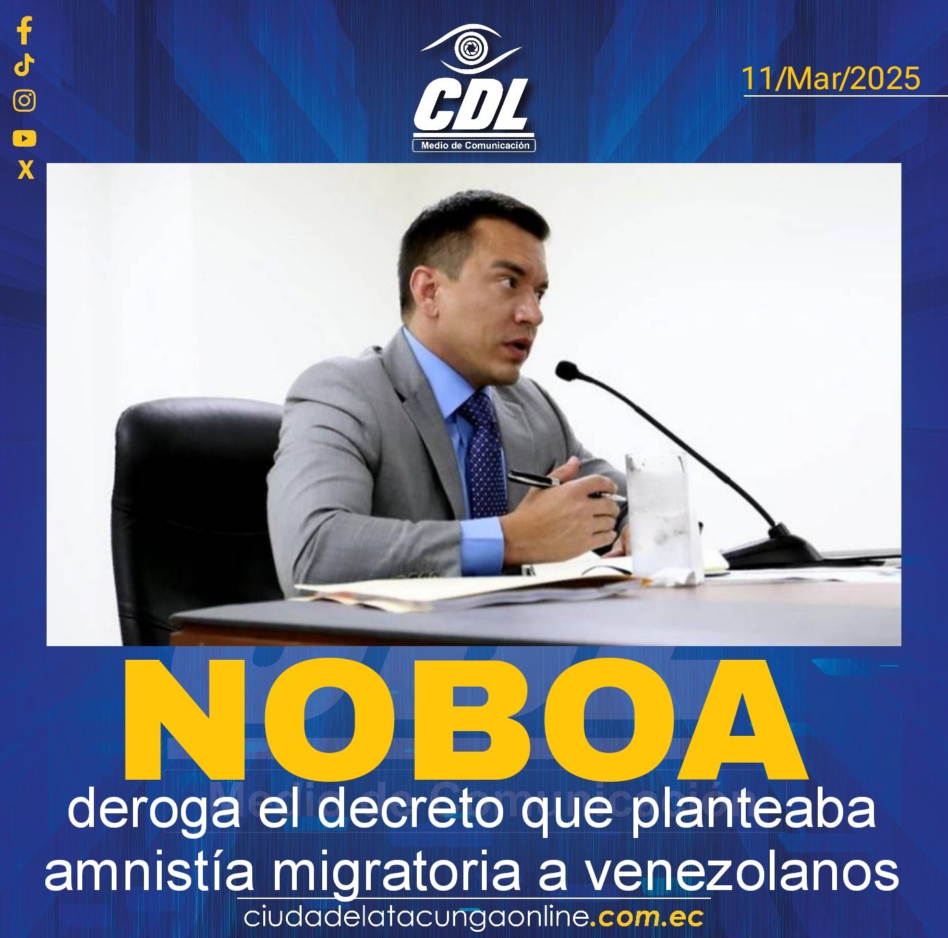 Daniel Noboa deroga el decreto que planteaba amnistía migratoria a venezolanos
