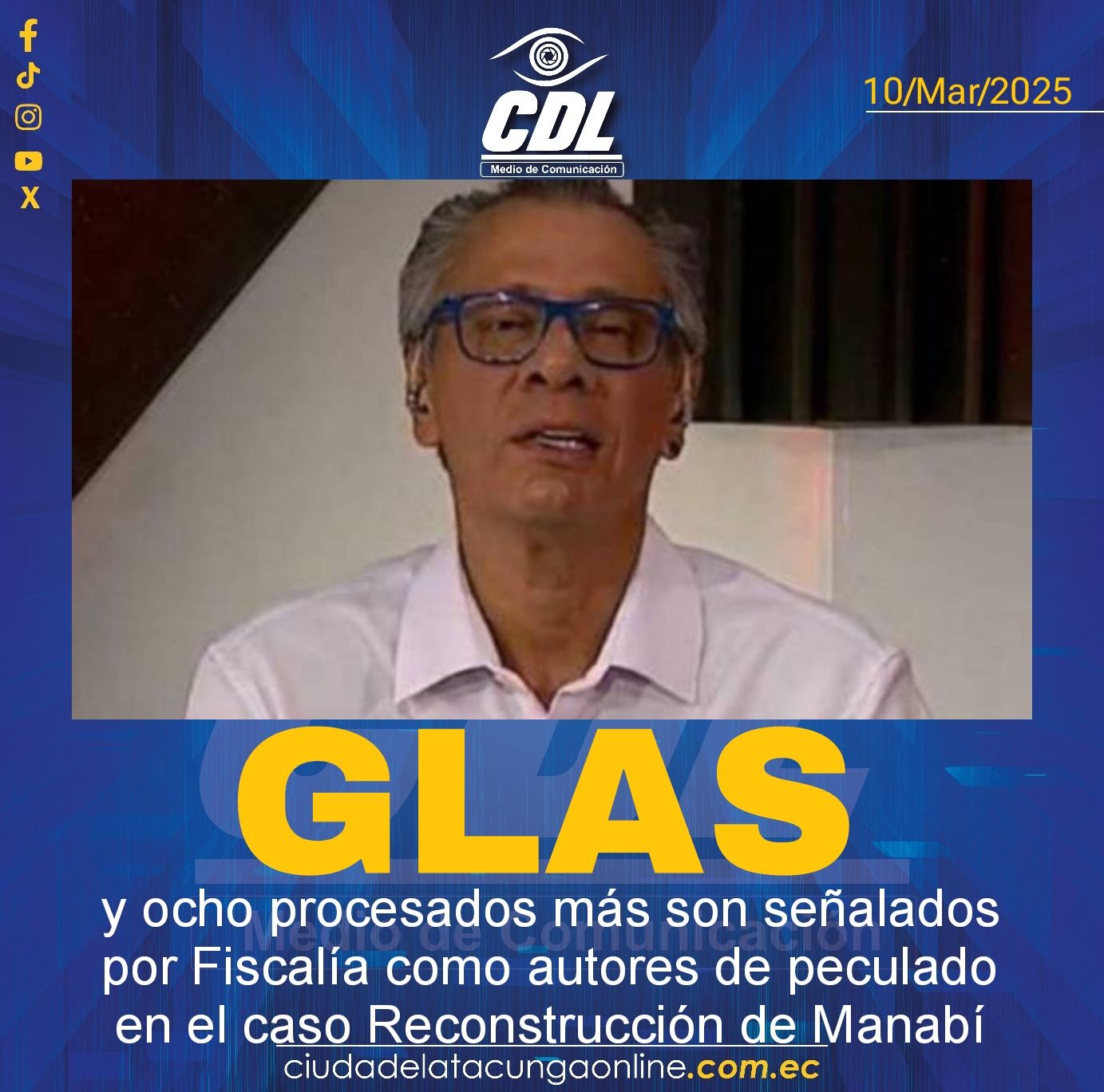 Glas y ocho procesados más son señalados por Fiscalía como autores de peculado en el caso Reconstrucción de Manabí
