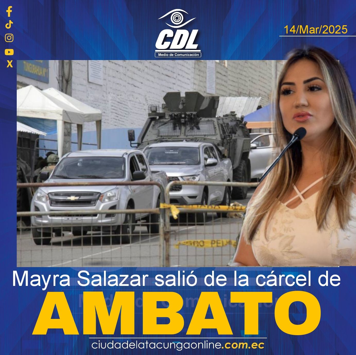 Caso Metástasis | Mayra Salazar salió de la cárcel de Ambato