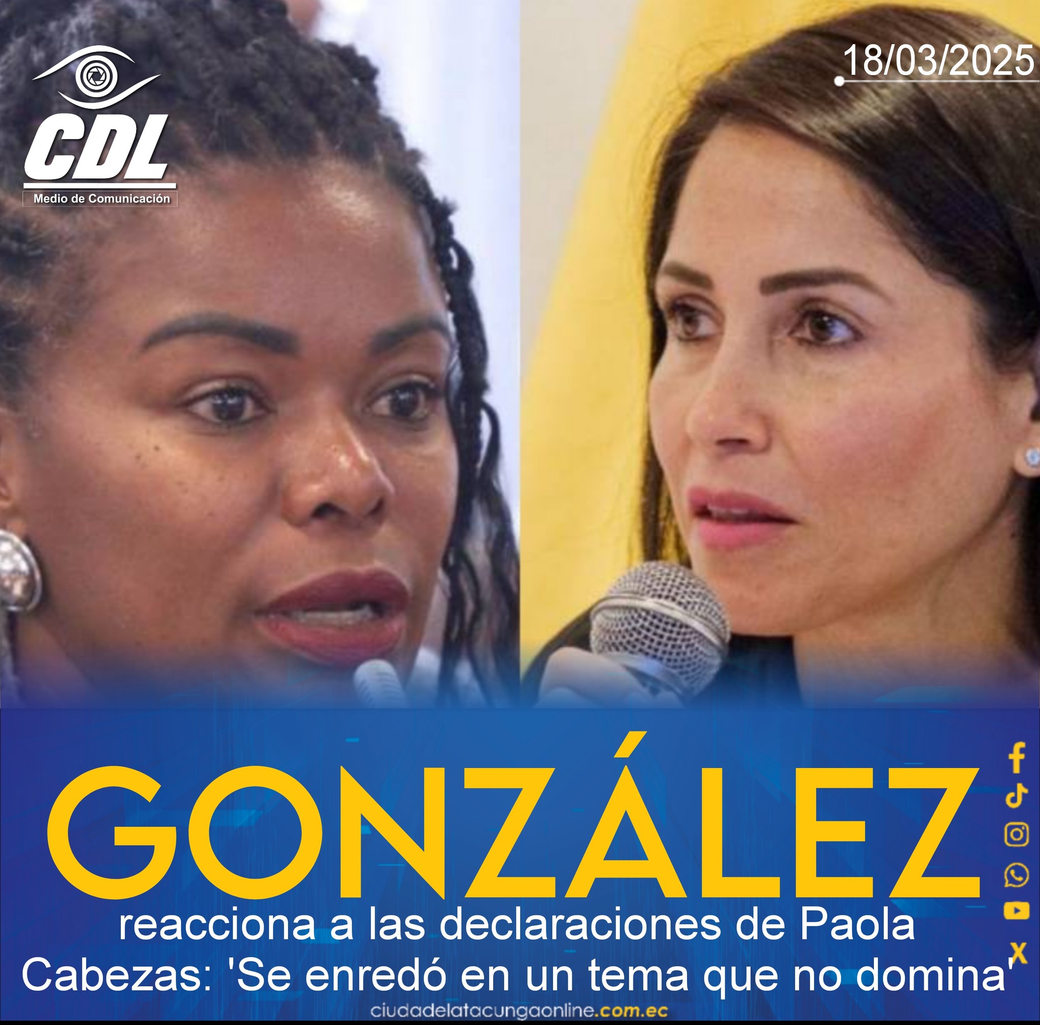 Luisa González reacciona a las declaraciones de Paola Cabezas: ‘Se enredó en un tema que no domina’