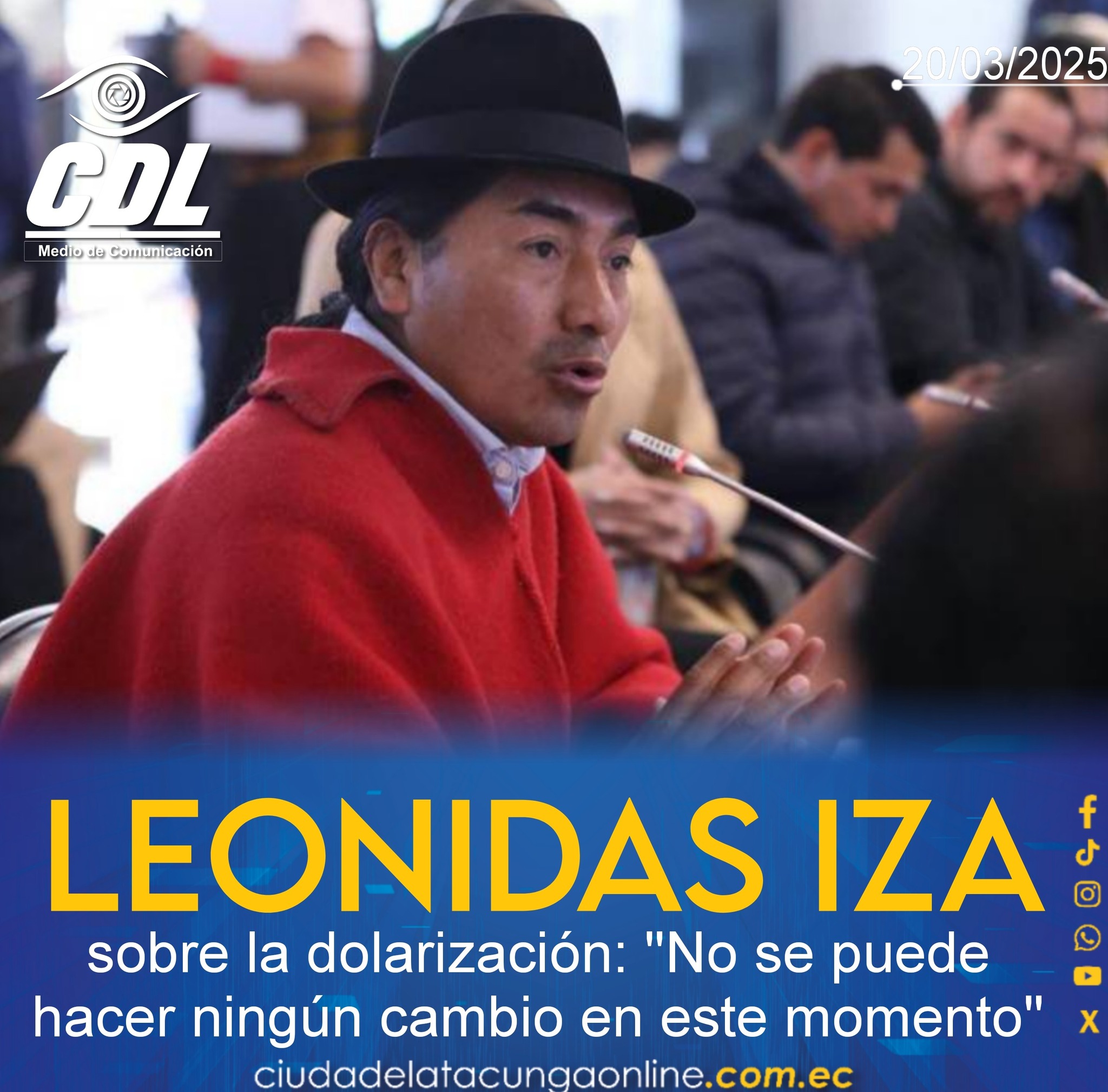 Leonidas Iza sobre la dolarización: «No se puede hacer ningún cambio en este momento»