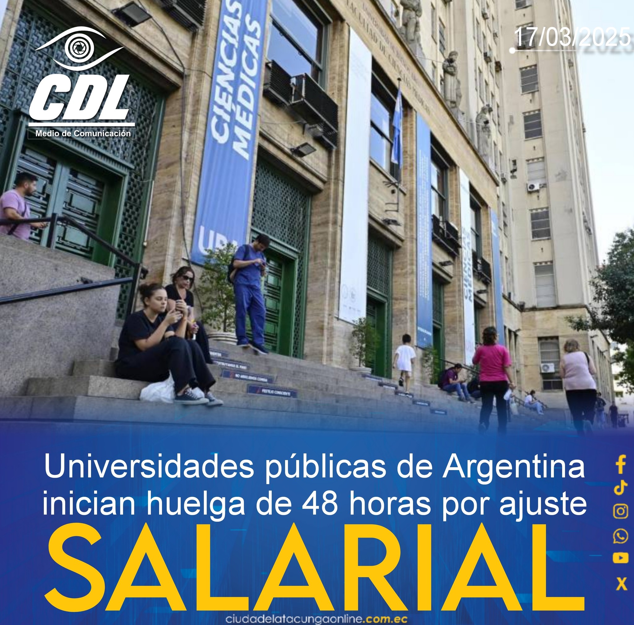 Universidades públicas de Argentina inician huelga de 48 horas por ajuste salarial