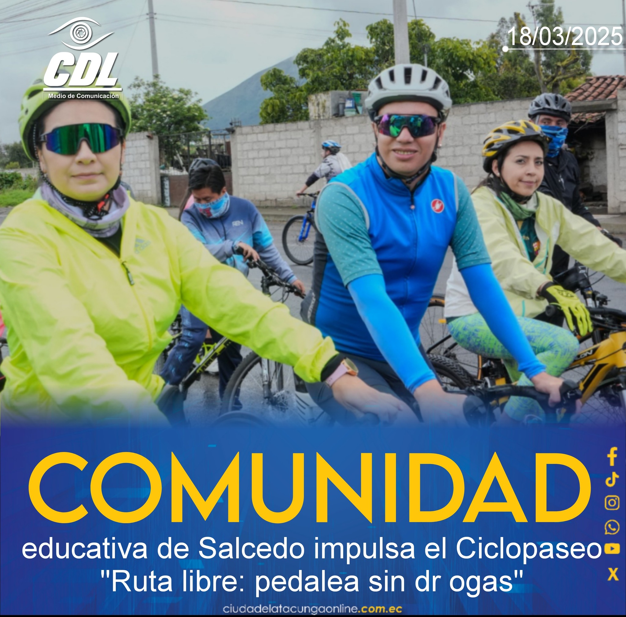 Comunidad educativa de Salcedo impulsa el Ciclopaseo «Ruta libre: pedalea sin dr ogas»