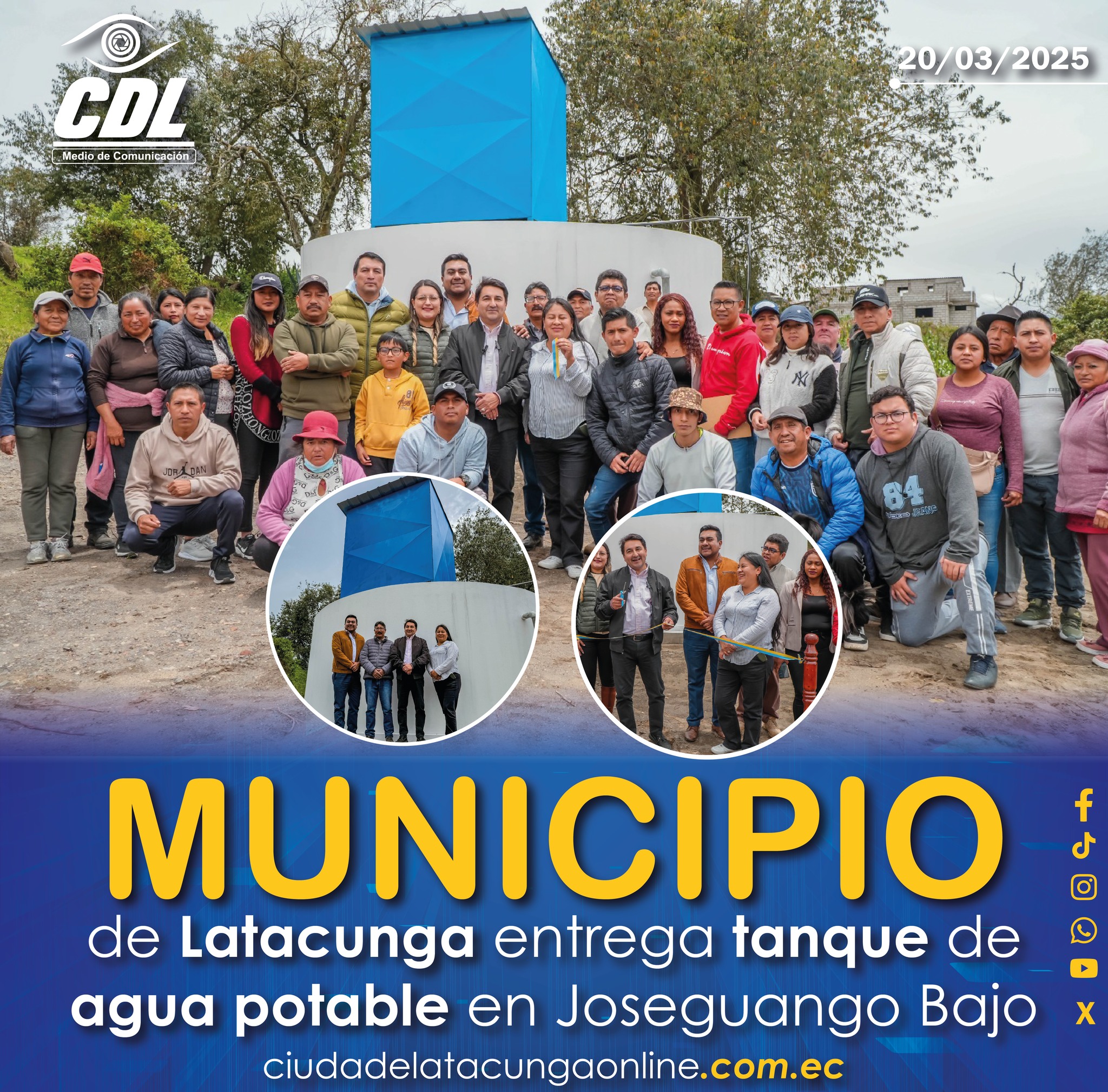 Municipio de Latacunga entrega tanque de agua potable en Joseguango Bajo