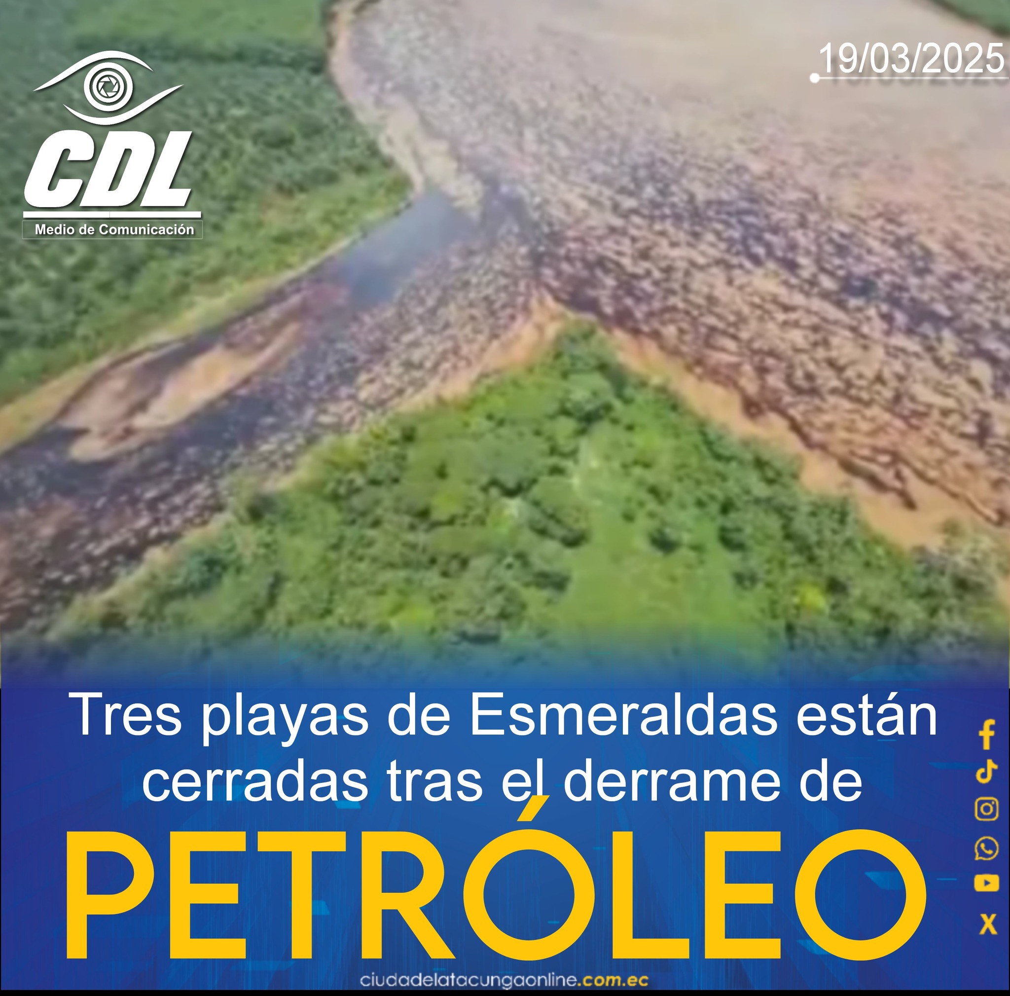 Tres playas de Esmeraldas están cerradas tras el derrame de petróleo