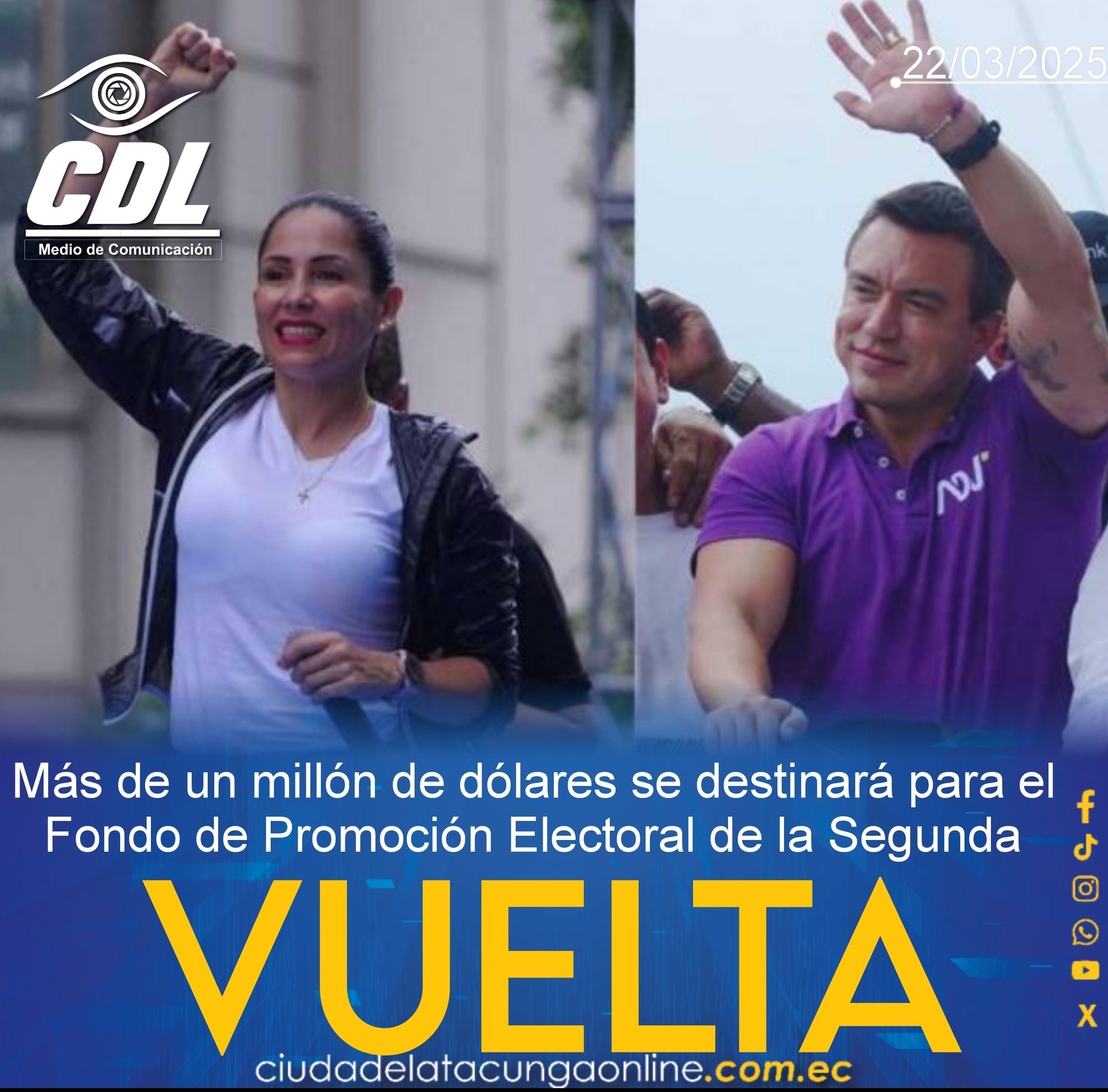 Más de un millón de dólares se destinará para el Fondo de Promoción Electoral de la Segunda Vuelta