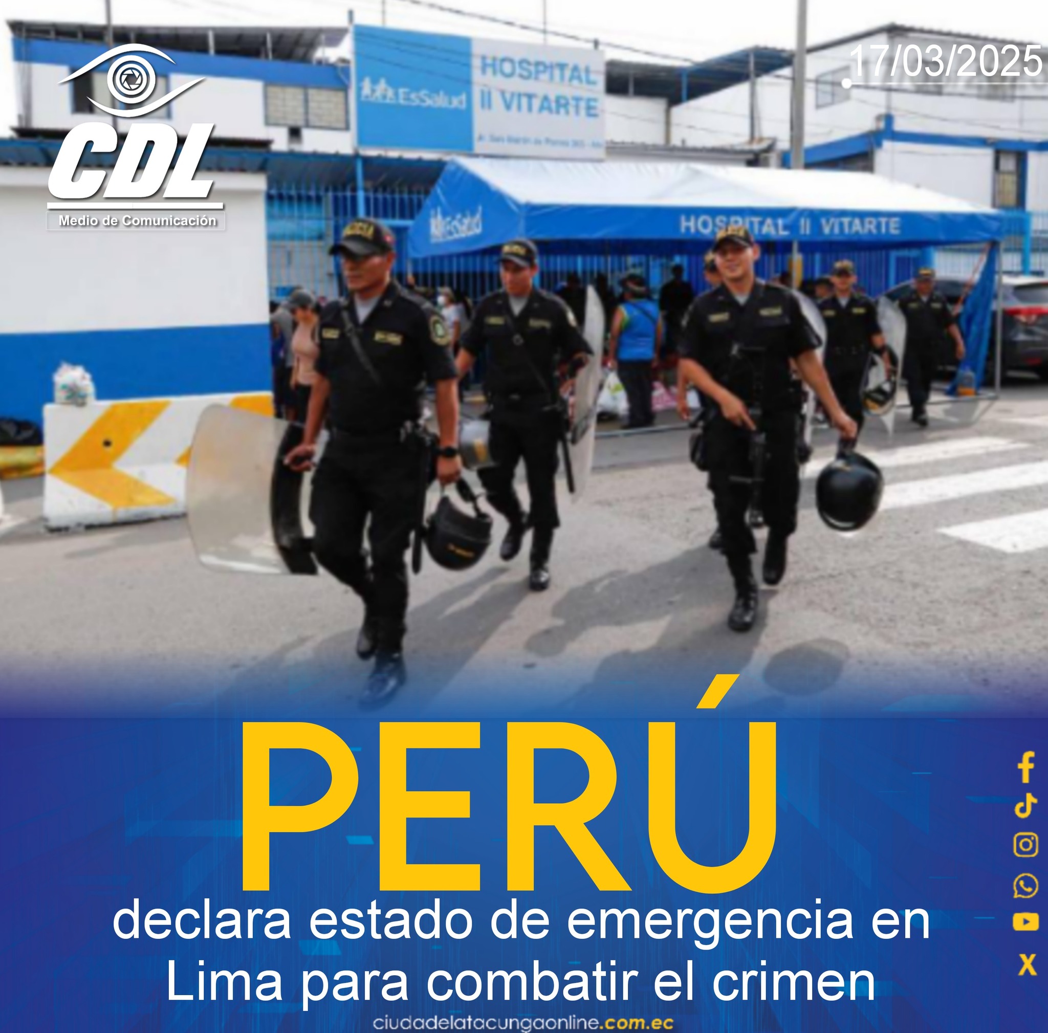 Perú declara estado de emergencia en Lima para combatir el crimen