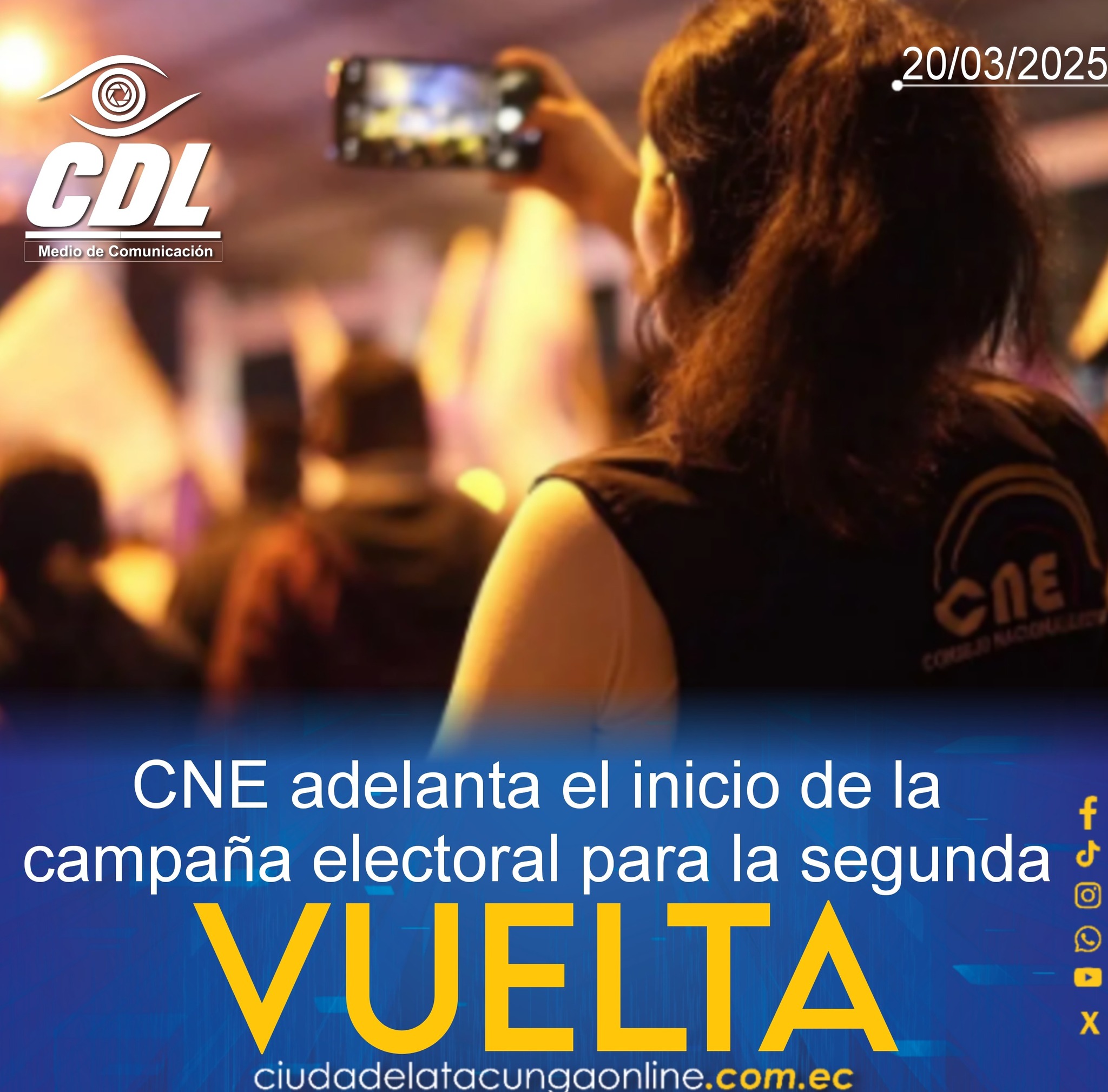 CNE adelanta el inicio de la campaña electoral para la segunda vuelta