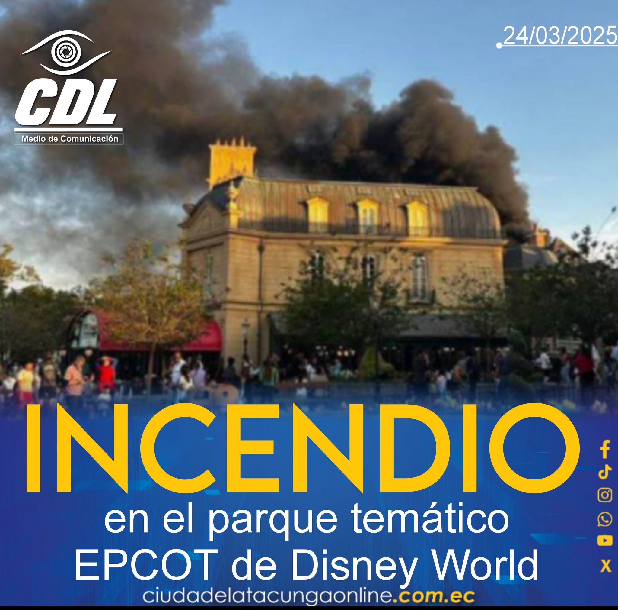 Incendio en el parque temático EPCOT de Disney World