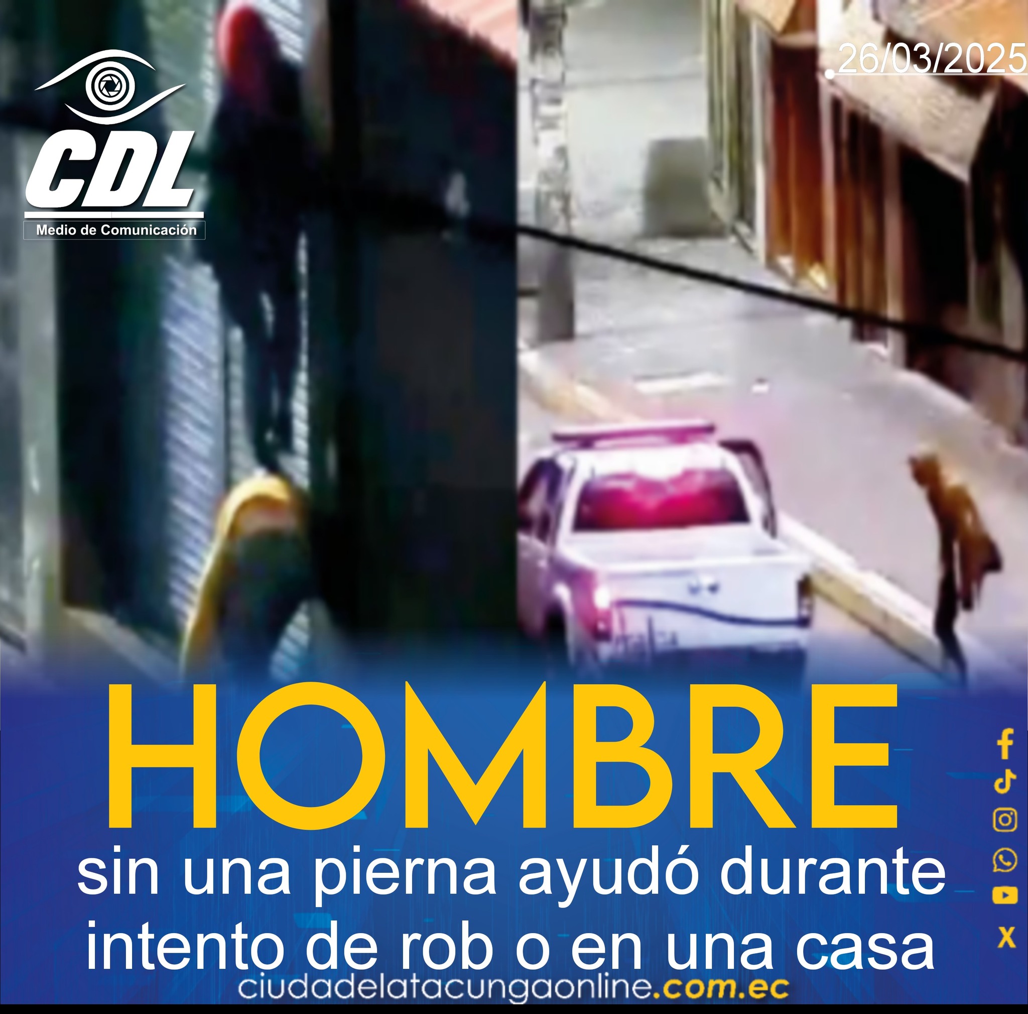 Hombre sin una pierna ayudó durante intento de rob o en una casa