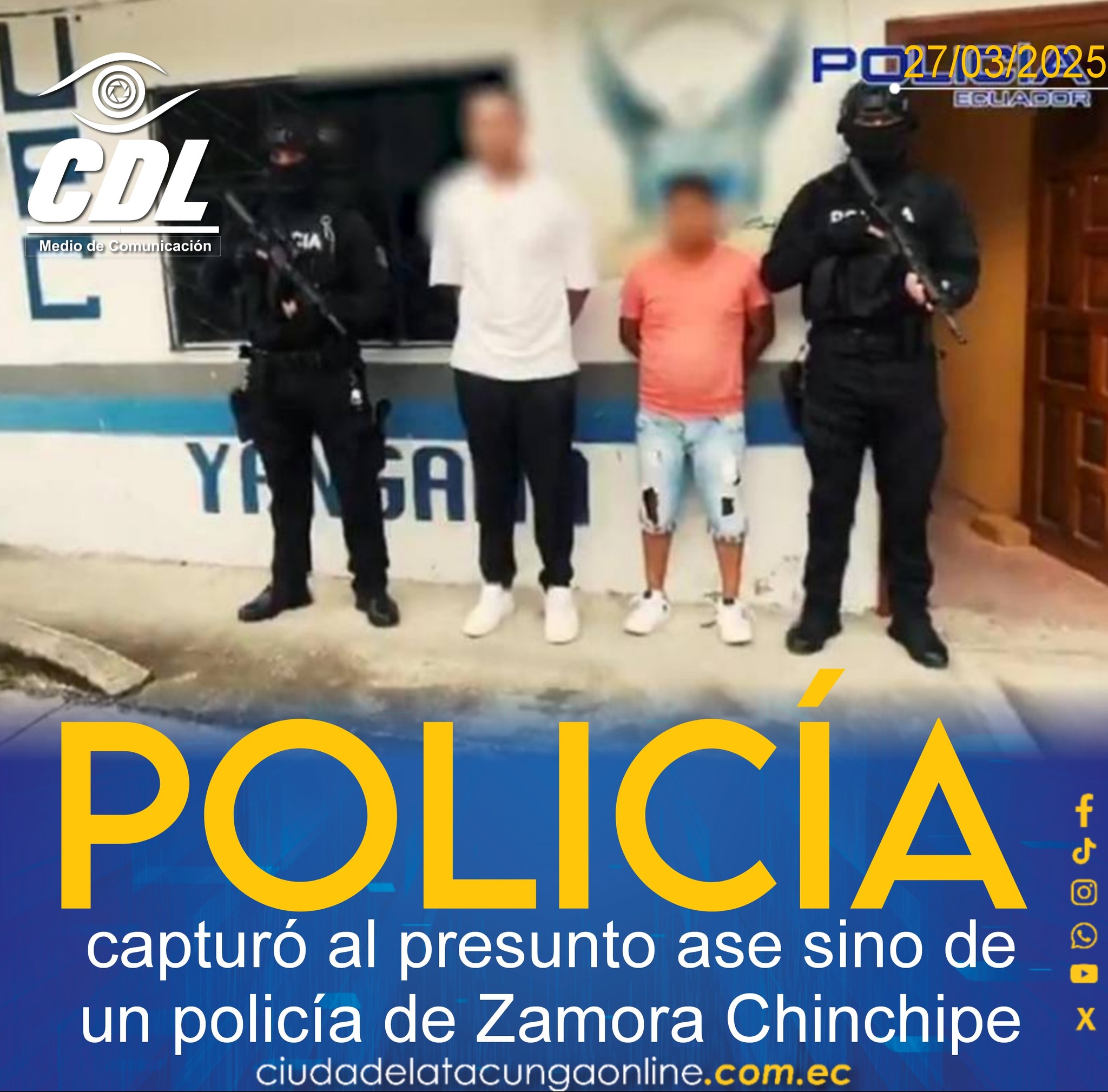La Policía capturó al presunto ase sino de un policía de Zamora Chinchipe