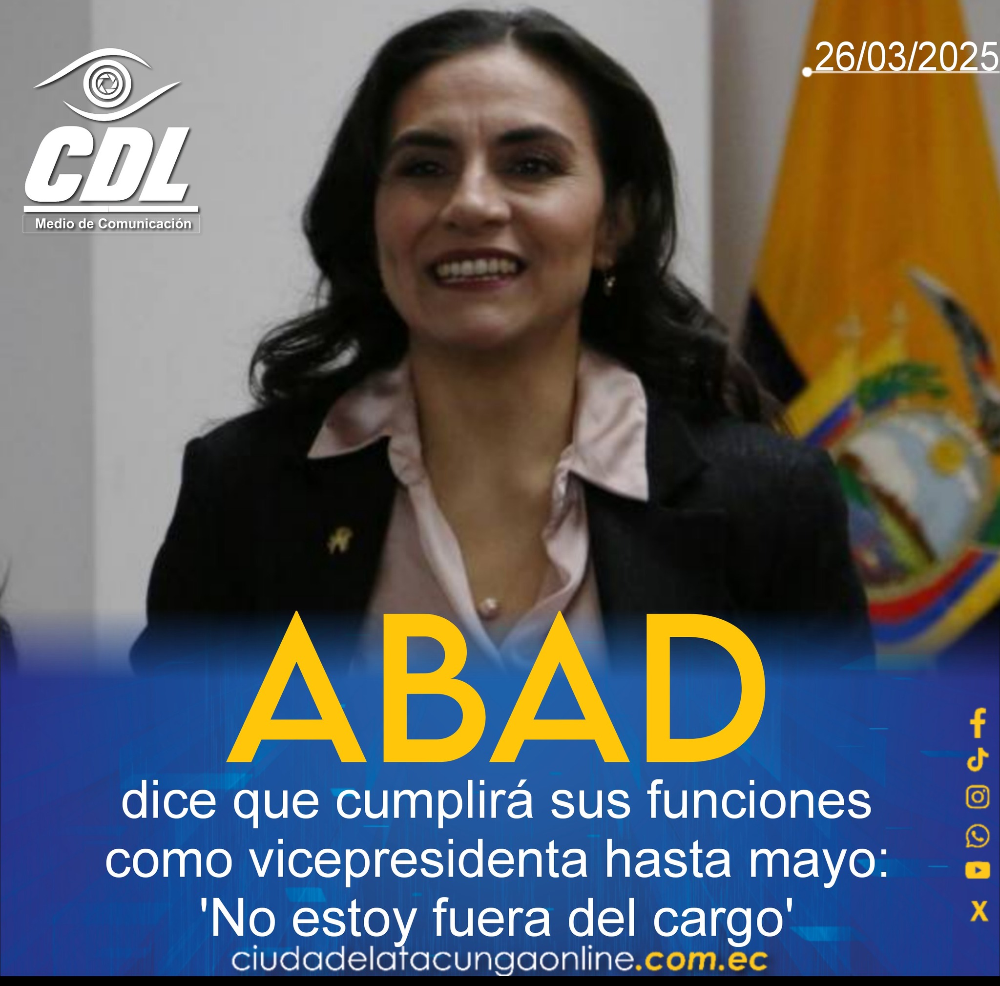 Verónica Abad dice que cumplirá sus funciones como vicepresidenta hasta mayo: ‘No estoy fuera del cargo’