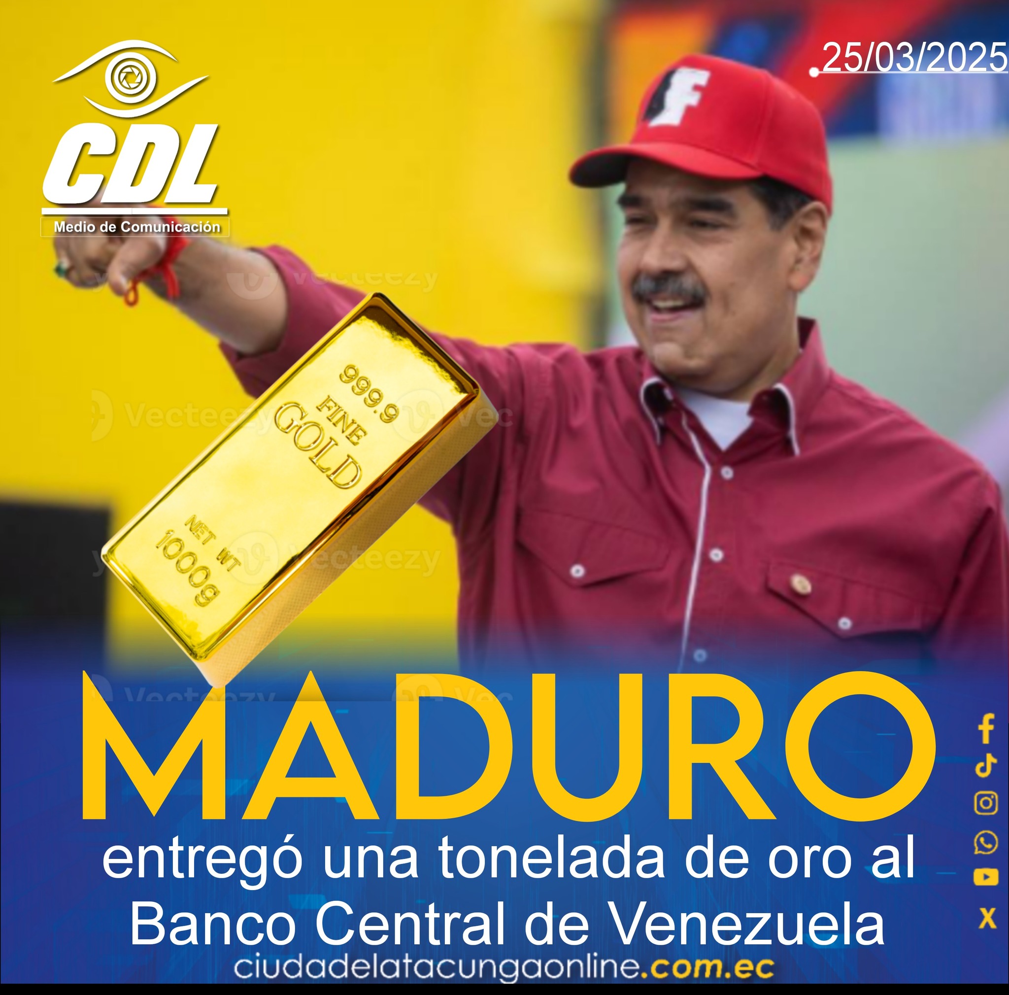 Maduro entregó una tonelada de oro al Banco Central de Venezuela